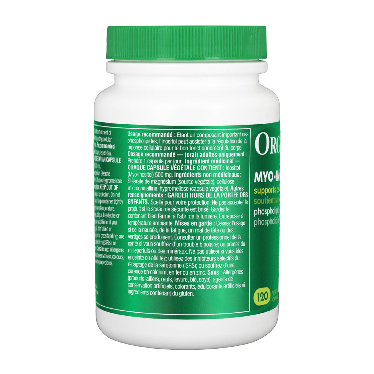 Organika Canadian-Made Inositol (Myo-Inositol)- Cellular Response, Mood Balance, Insulin Support, PCOS Management, Menstrual Cycle Regulation - 120vcaps ๐ All In One Marketplace Canada