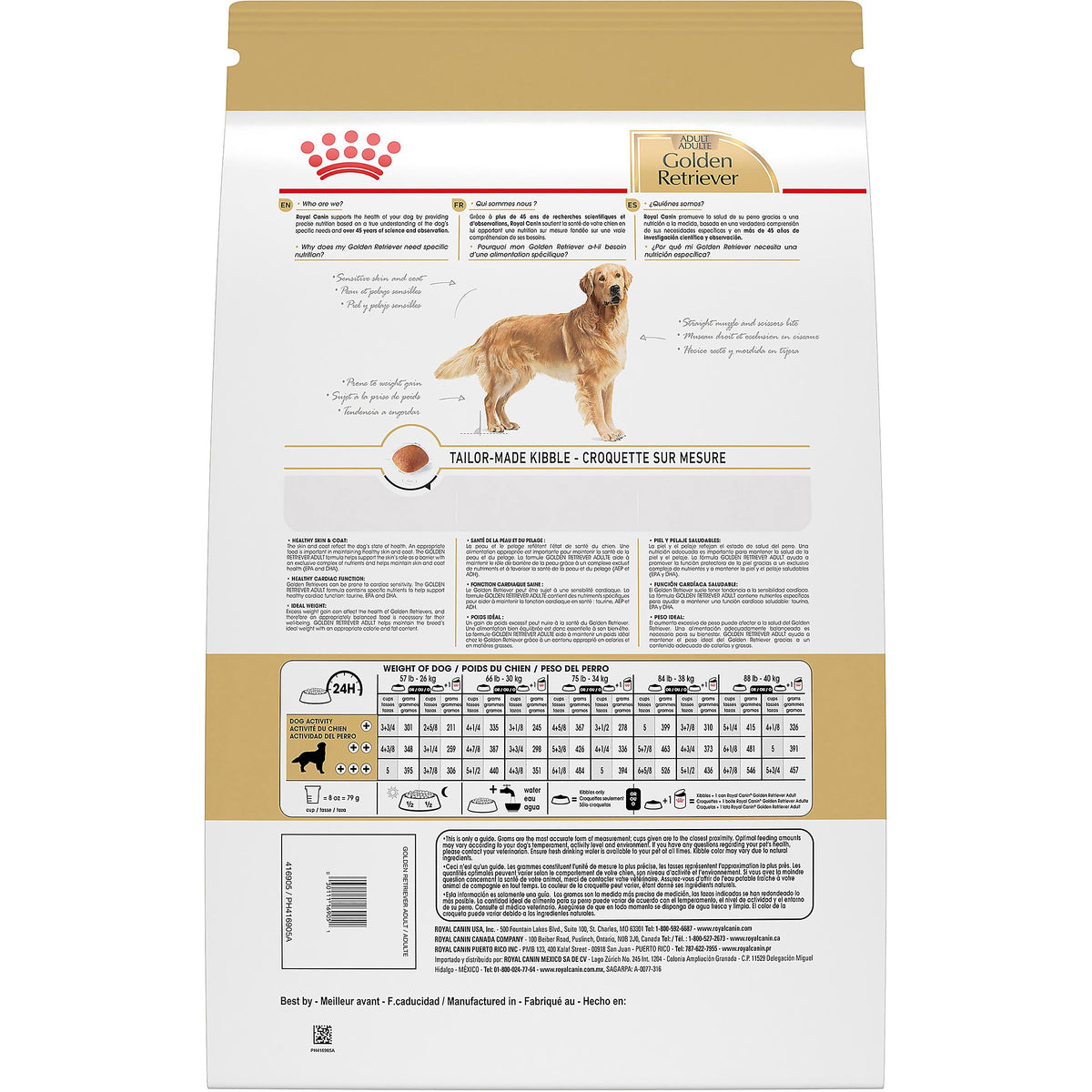 Royal Canin Golden Retriever Adult Dry Dog Food, 30 lb bag 🍁 All In One Marketplace Canada