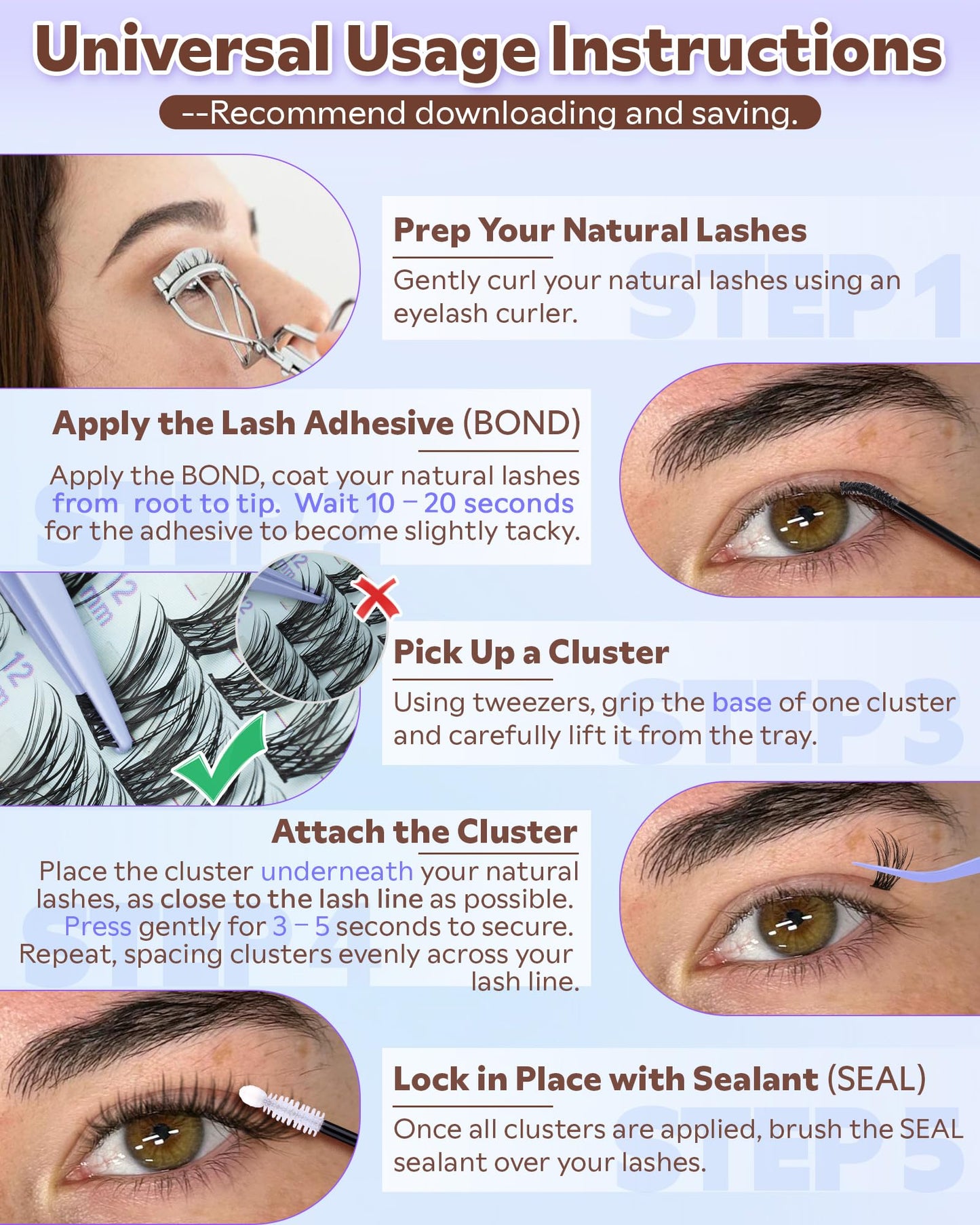 Wispy Lash Clusters Kit Eyelash Clusters Natural Cluster Lashes Extension Kit Eyelash Extension10-16mm CC Curve For DIY ๐ All In One Marketplace Canada
