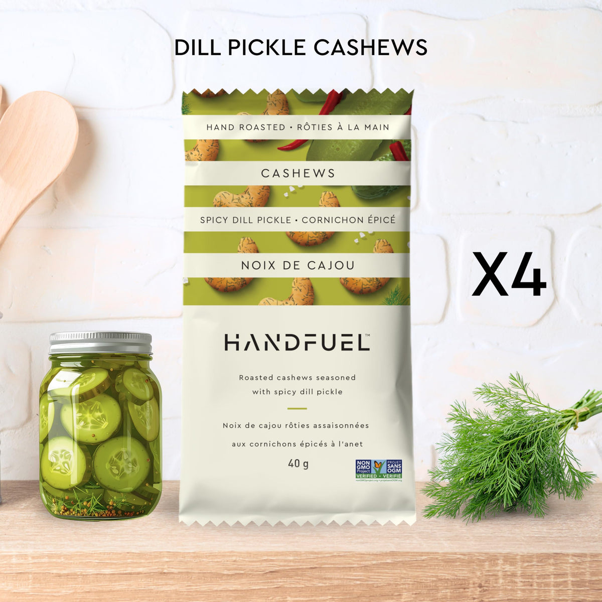 Handfuel 12 Pack Variety Flavoured Cashews, 4 Flavours - 3 x 40g of Each ๐ All In One Marketplace Canada