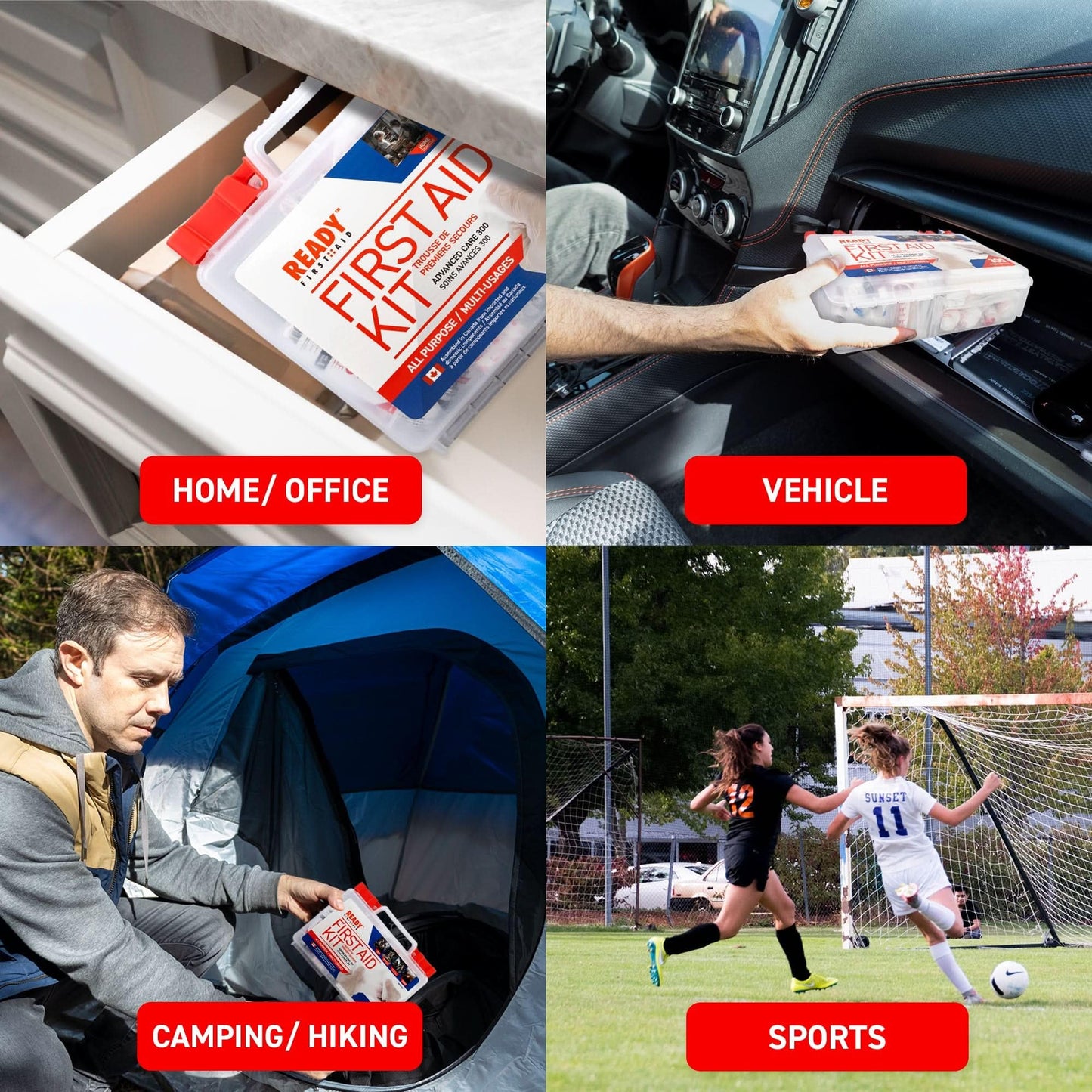 Ready First-Aid 300 Piece First-aid Kit - First Aid Kit for Car, Trousse De Premiers Soins, Home, Camping Essentials, Travel π All In One Marketplace Canada