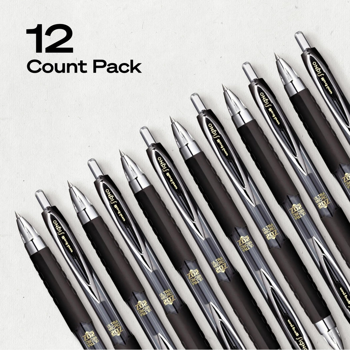 uni-ball Signo 207 Retractable Gel Pens, Ultra-Micro Point, Black Ink, 12 Count (Pack of 1) (1790922) , Packaging may vary ๐ All In One Marketplace Canada