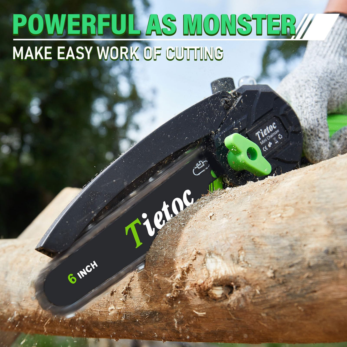 TIETOC Mini Chainsaw Cordless 6 Inch with Large Batteries, 880w Electric Chainsaw with Oiler System,Small Battery Chainsaw for Wood/Trees Cutting for Men Dad Husband Gadget ๐ All In One Marketplace Canada