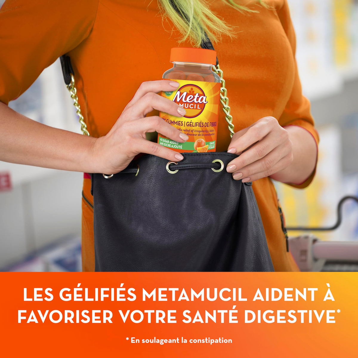 Metamucil Fibre Gummies, No Sugar Added, Orange Flavour, Prebiotic, Plant-Based, 105 Count š All In One Marketplace Canada