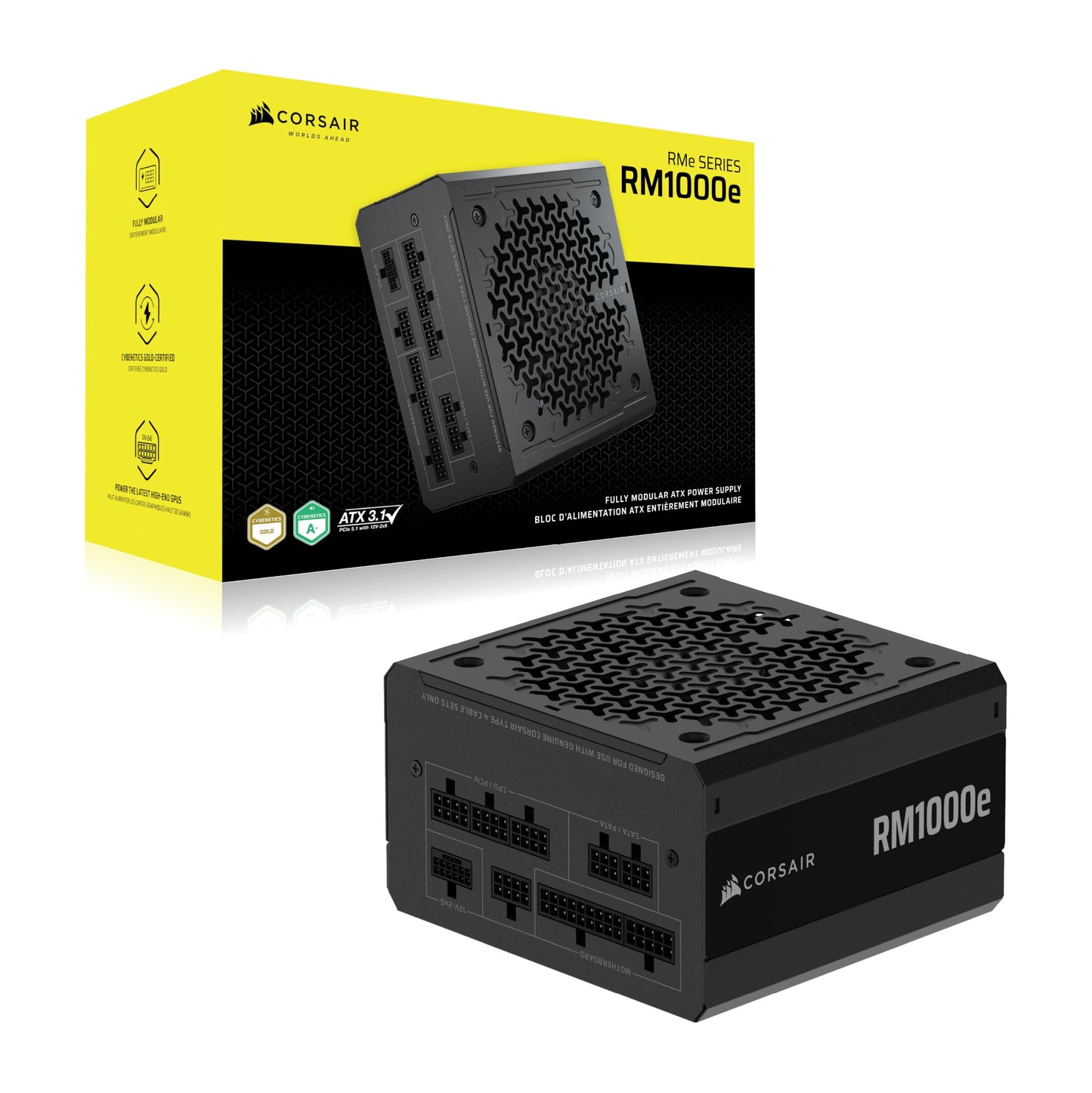 CORSAIR RM1000e (2025) Fully Modular Low-Noise ATX Power Supply with 12V-2x6 Cable โ ATX 3.1 & PCIe 5.1 Compliant, Cybenetics Gold Efficiency, 105ยฐC-Rated Capacitors, Modern Standby Mode โ Black ๐ All In One Marketplace Canada