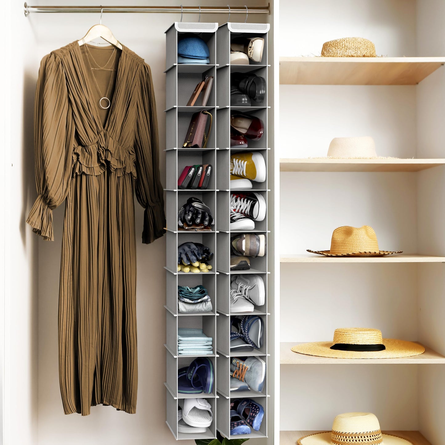SimpleHouseware 10 Shelves Hanging Shoes Organizer Holder for Closet, Grey ๐ All In One Marketplace Canada