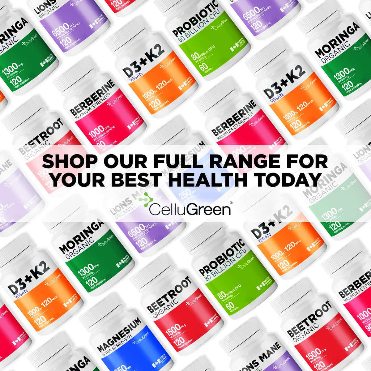 CelluGreen 725mg L-Glutathione MOST POWERFUL AVAILABLE Antioxidant Support for Cellular Health, Liver Detox, Skin & Immune Health, Vegan, Made in Canada. 60 Capsules ๐ All In One Marketplace Canada