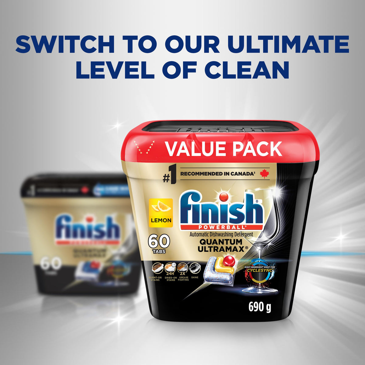 Finish Quantum UltraMax Dishwasher Detergent Pods, Lemon, 60 Tabs ๐ All In One Marketplace Canada