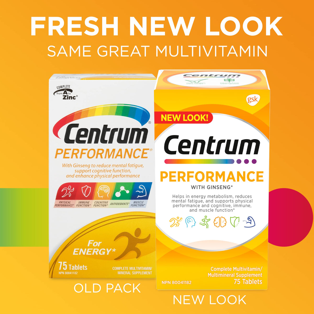 Centrum Performance Multivitamins/Minerals Supplement for Men & Women with Ginseng for Energy, 75 Tablets (Packaging May Vary) ๐ All In One Marketplace Canada