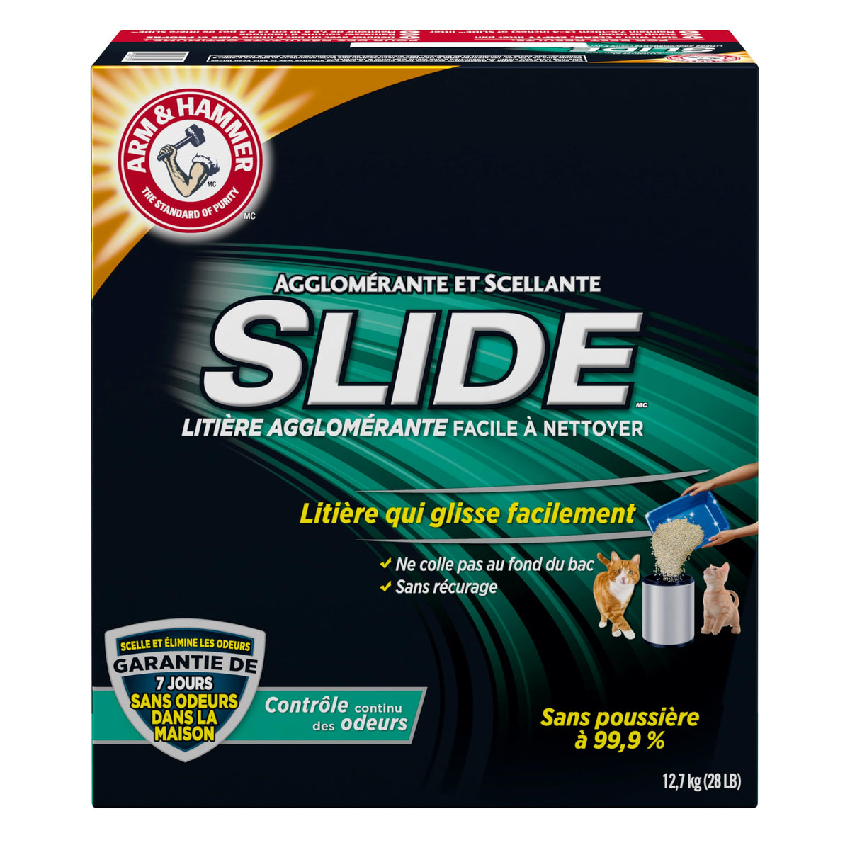 Arm & Hammer Clump & Seal Slide Clay Cat Litter, Non-Stop Odour Control, 12.7kg, 7 Days of Odour Control, Dust Free, Clumping Litter (Pack of 1) π All In One Marketplace Canada