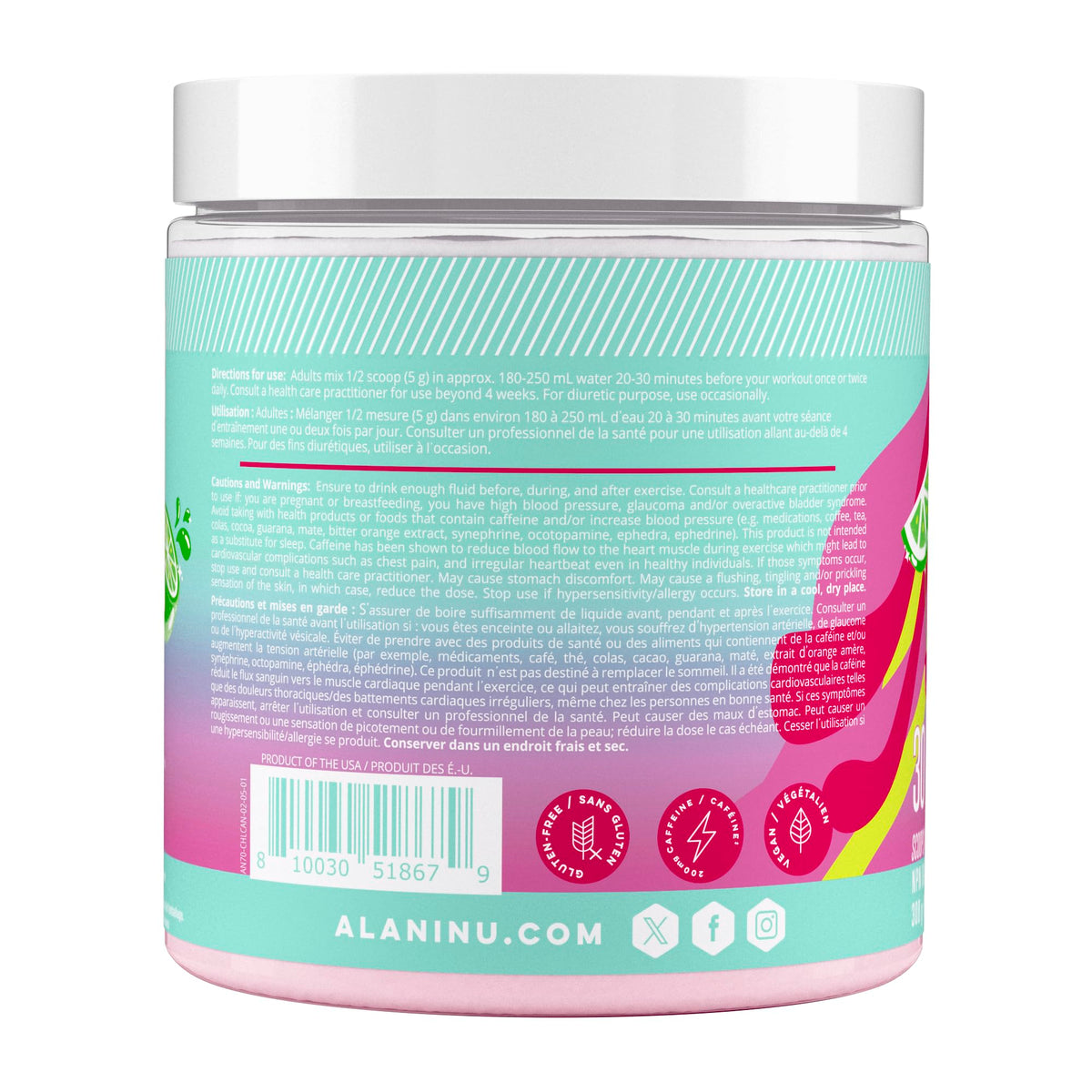 Alani Nu Pre Workout Powder | Amino Energy Boost | Endurance Supplement | Sugar Free | 100mg Caffeine | L-Theanine, Beta-Alanine, Citrulline | 30 Servings (Cherry Twist) ๐ All In One Marketplace Canada
