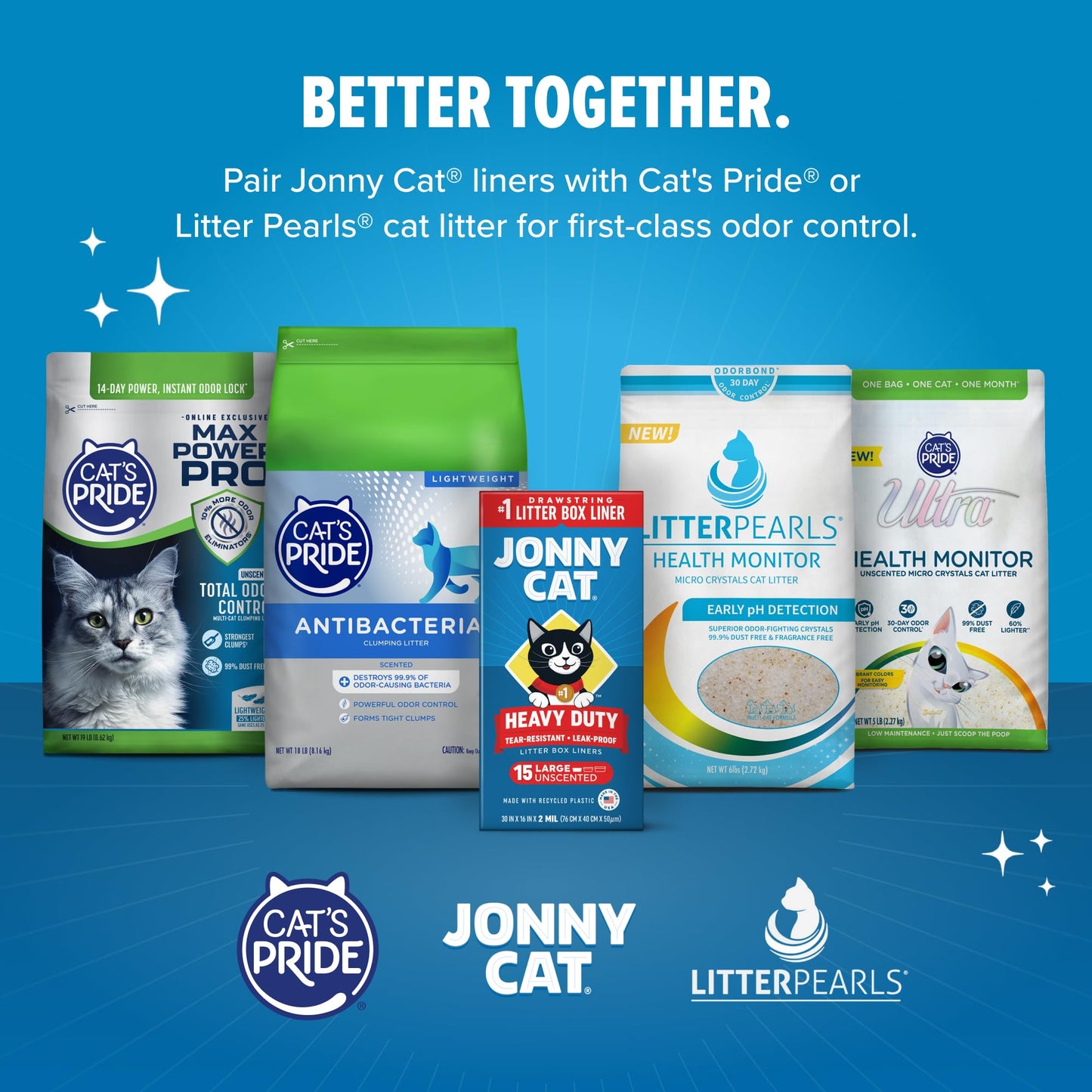 Jonny Cat Litter Box Liners: Heavy Duty - Tear & Leak Resistant - Drawstring Close - Jumbo, 15 Count ๐ All In One Marketplace Canada