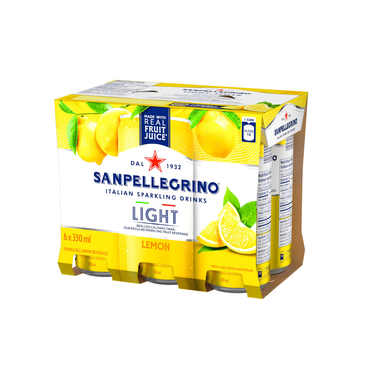 San Pellegrino Light Lemon, Sparkling Fruit Beverage, 24 x 330ml ๐ All In One Marketplace Canada