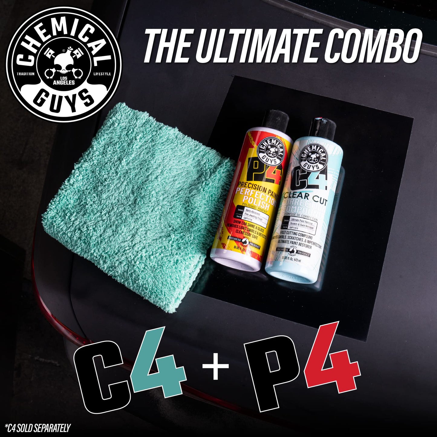 Chemical Guys C4 Clear Cut Correction Compound & P4 Precision Polish Kit (Safe for Cars, Trucks, SUVs, RVs, Motorcycles, & More) 2 x 473 ml Bottles ๐ All In One Marketplace Canada