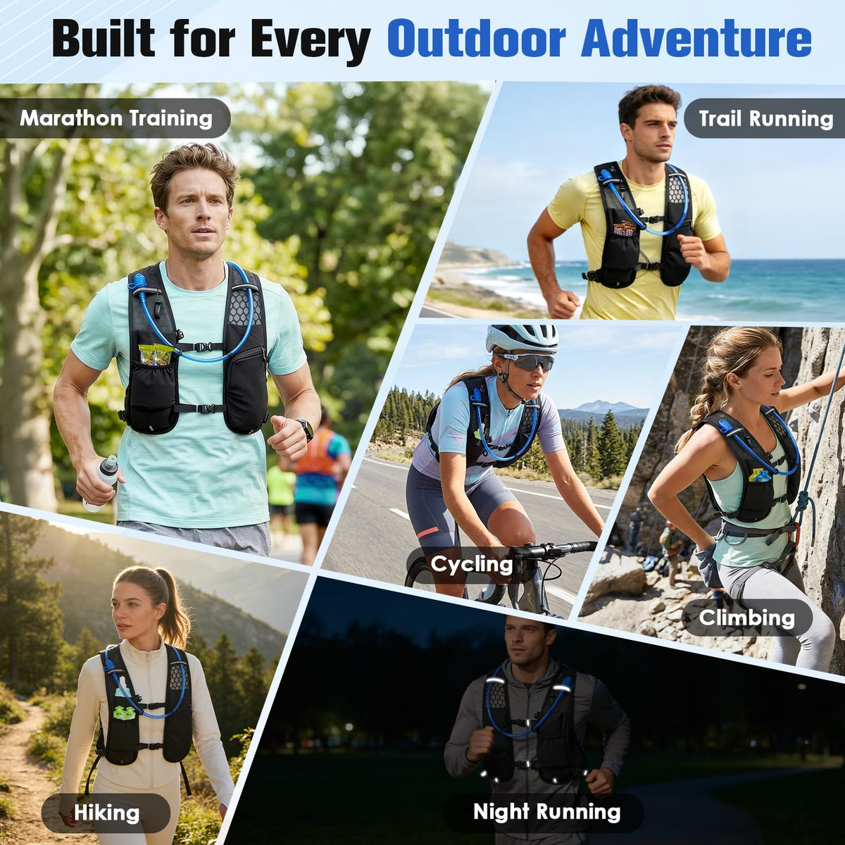 Zacro Running Vest for Men Women, Lightweight Hydration Vest with 2L Water Bladder, Adjustable No Bounce Fit, Breathable Reflective Vest for Marathon, Trail, Hiking, Cycling ๐ All In One Marketplace Canada