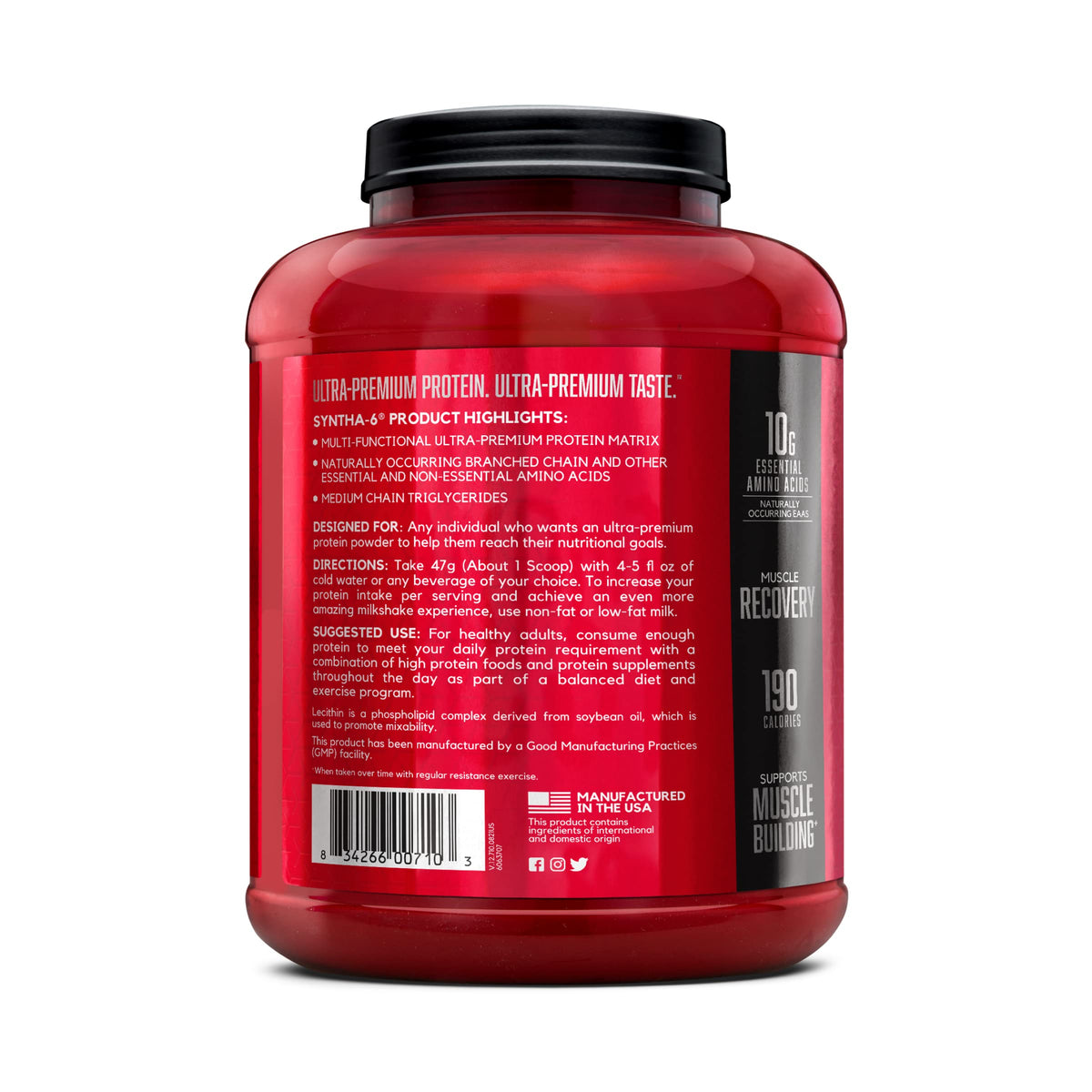 BSN SYNTHA-6 Premium Protein Powder Matrix: Whey Protein + Micellar Casein + Milk Protein Isolate, 2.270g - Vanilla Ice Cream, 48 servings (packaging may vary) ๐ All In One Marketplace Canada