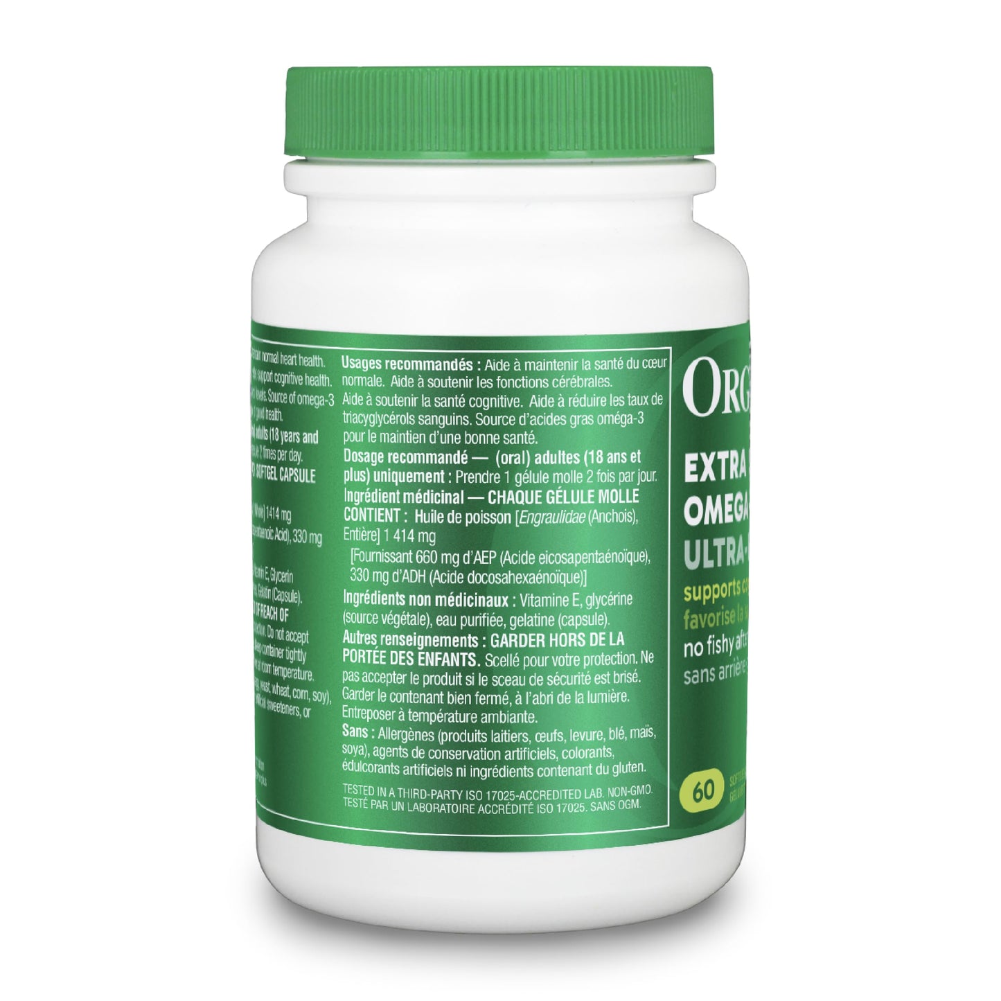 Organika Extra Strength Omega-3 Fish Oil 1414mg – High DHA (330mg) and EPA (660mg) Formula for Cognitive, Brain & Heart Health – No Fishy Aftertaste, Sustainably Sourced – 60 Softgels 🍁 All In One Marketplace Canada