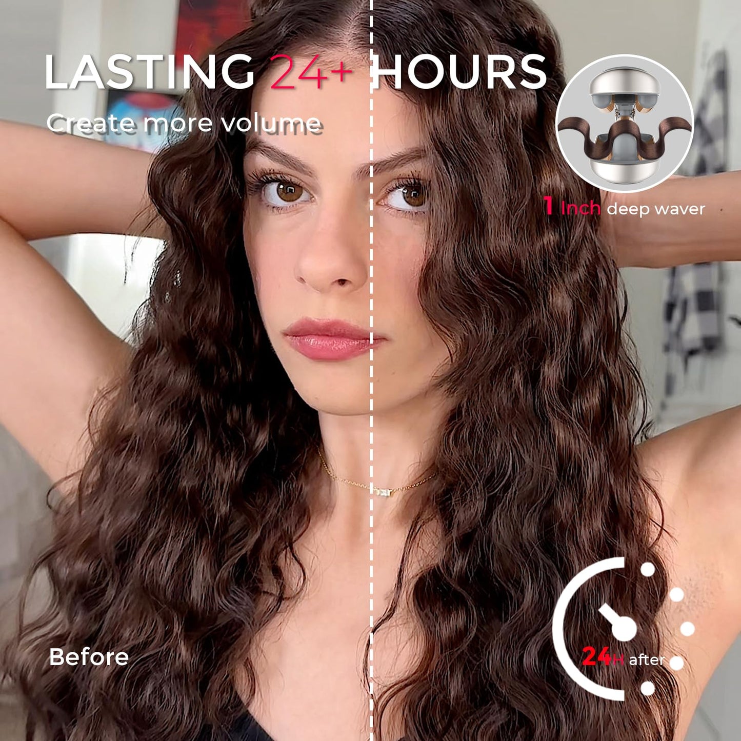 TYMO ROVY Hair Waver Curling Iron, 3-Barrel Ionic Hair Curler with 9 Heat Settings, Beach Waves Crimper for Women, Travel-Friendly, Anti-Scald, Fast Heating, Easy to Use, Elegant Gold, 1 Inch ๐ All In One Marketplace Canada