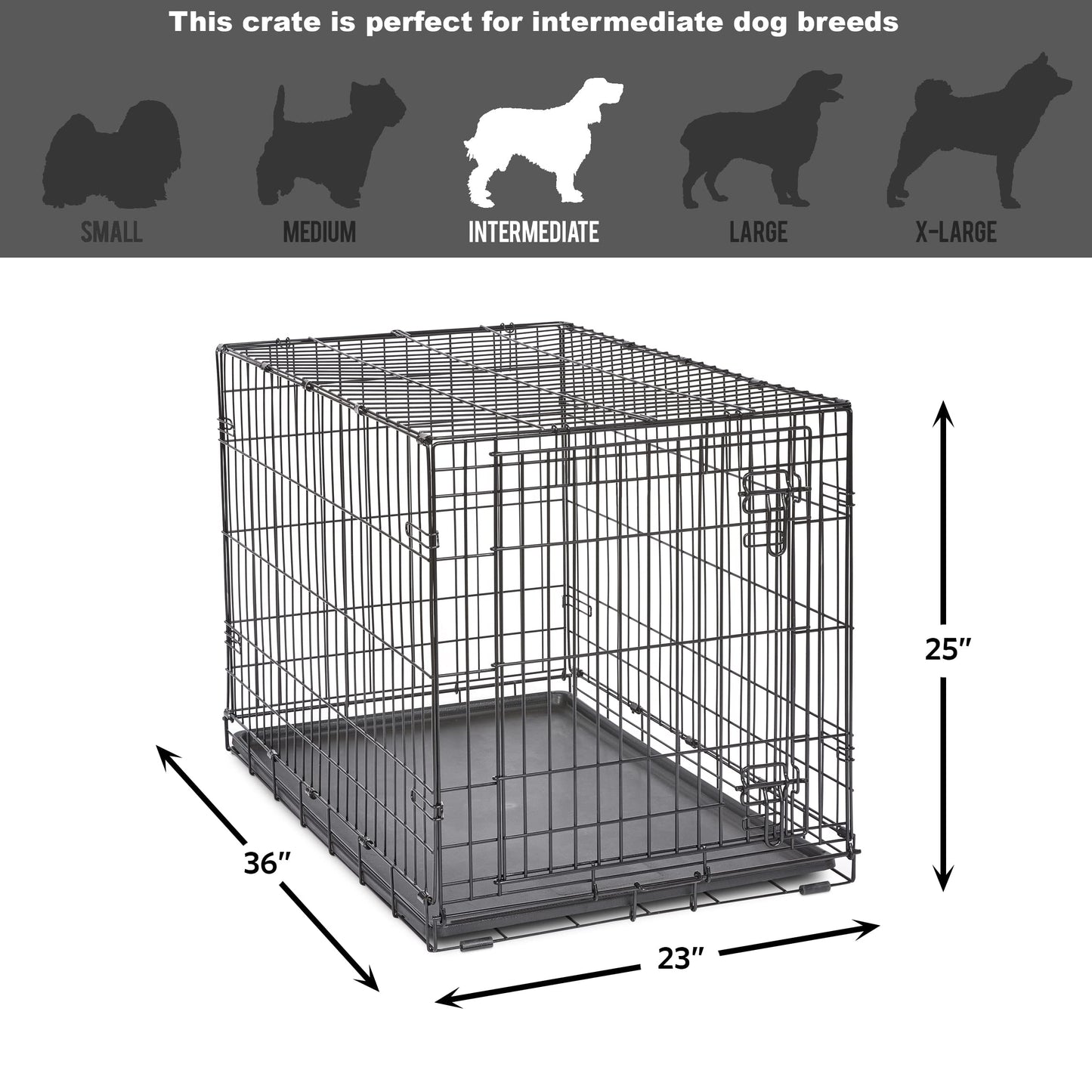 MidWest Homes for Pets 36-Inch New World Crate for Medium-Large Breeds, 41-70 lbs, Single Door Folding Dog Crate, Leak-Proof Tray & Secure Latch, Portable, Durable & Easy to Assemble ๐ All In One Marketplace Canada