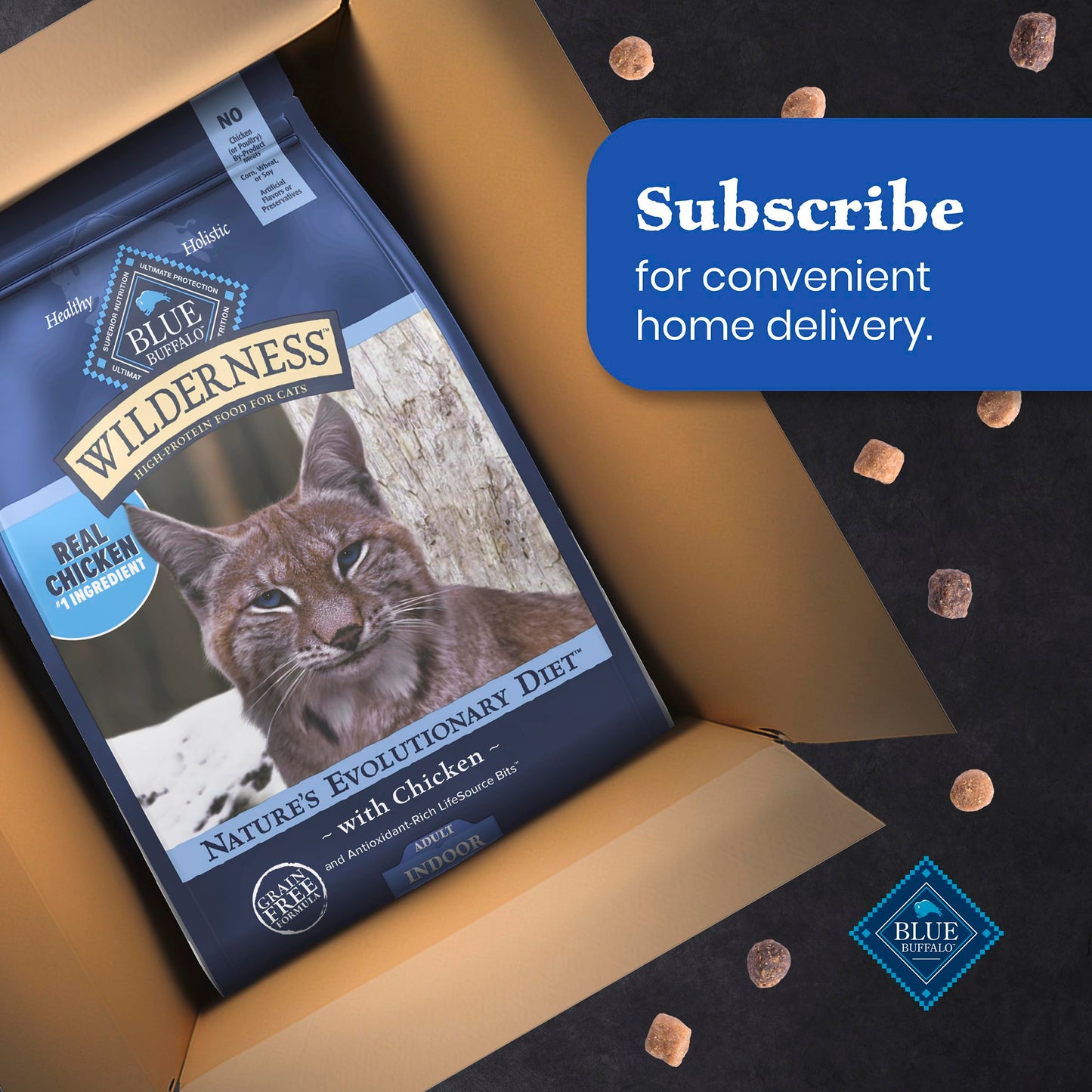 Blue Buffalo Wilderness Chicken Natural High-Protein Grain-Free Dry Food for Adult Indoor Cats, Antioxidant-Rich LifeSource Bits Support Immunity, Promotes Strong Muscles, 4.9kg/11 lbs. ๐ All In One Marketplace Canada