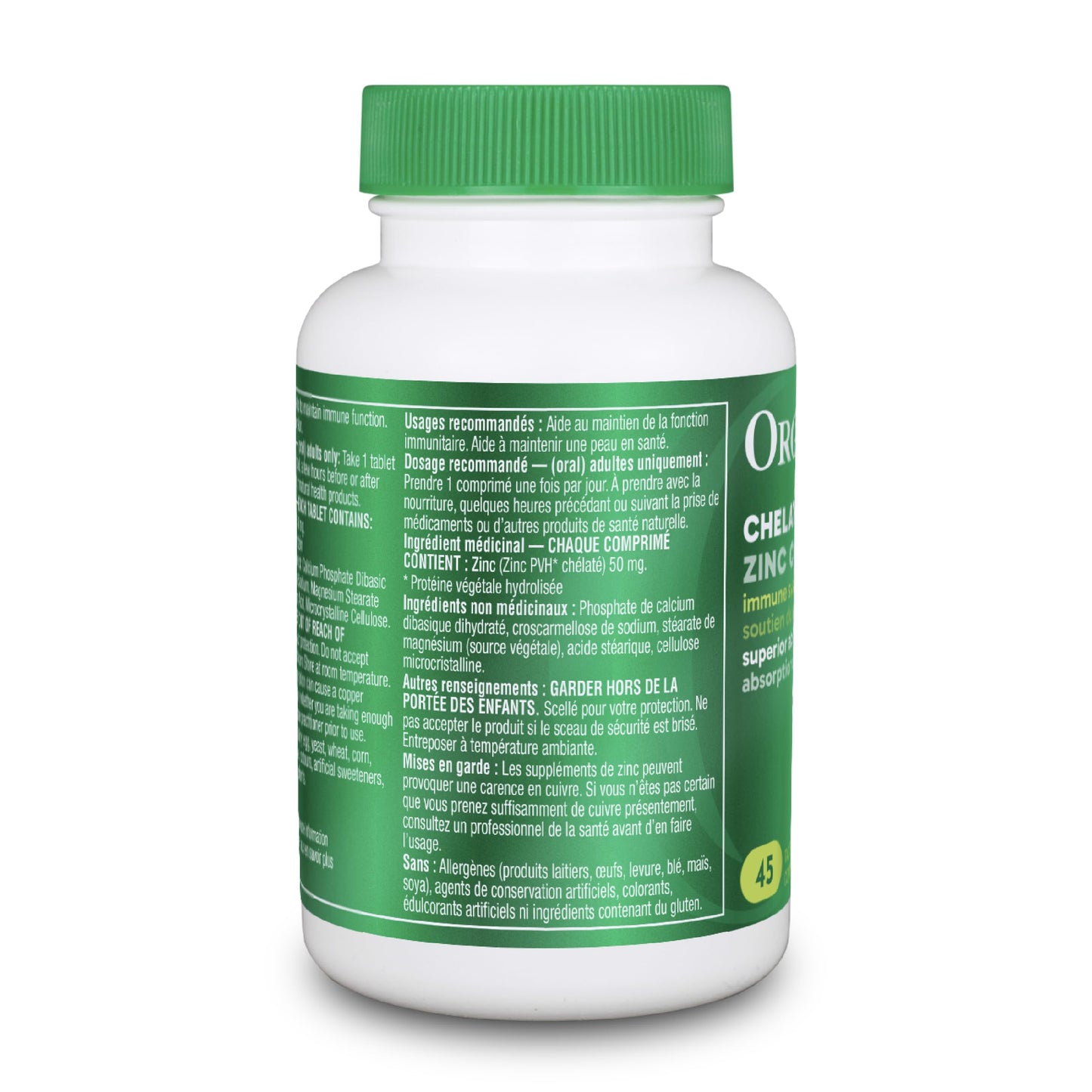 Organika Chelated Zinc 45 Tabs ๐ All In One Marketplace Canada