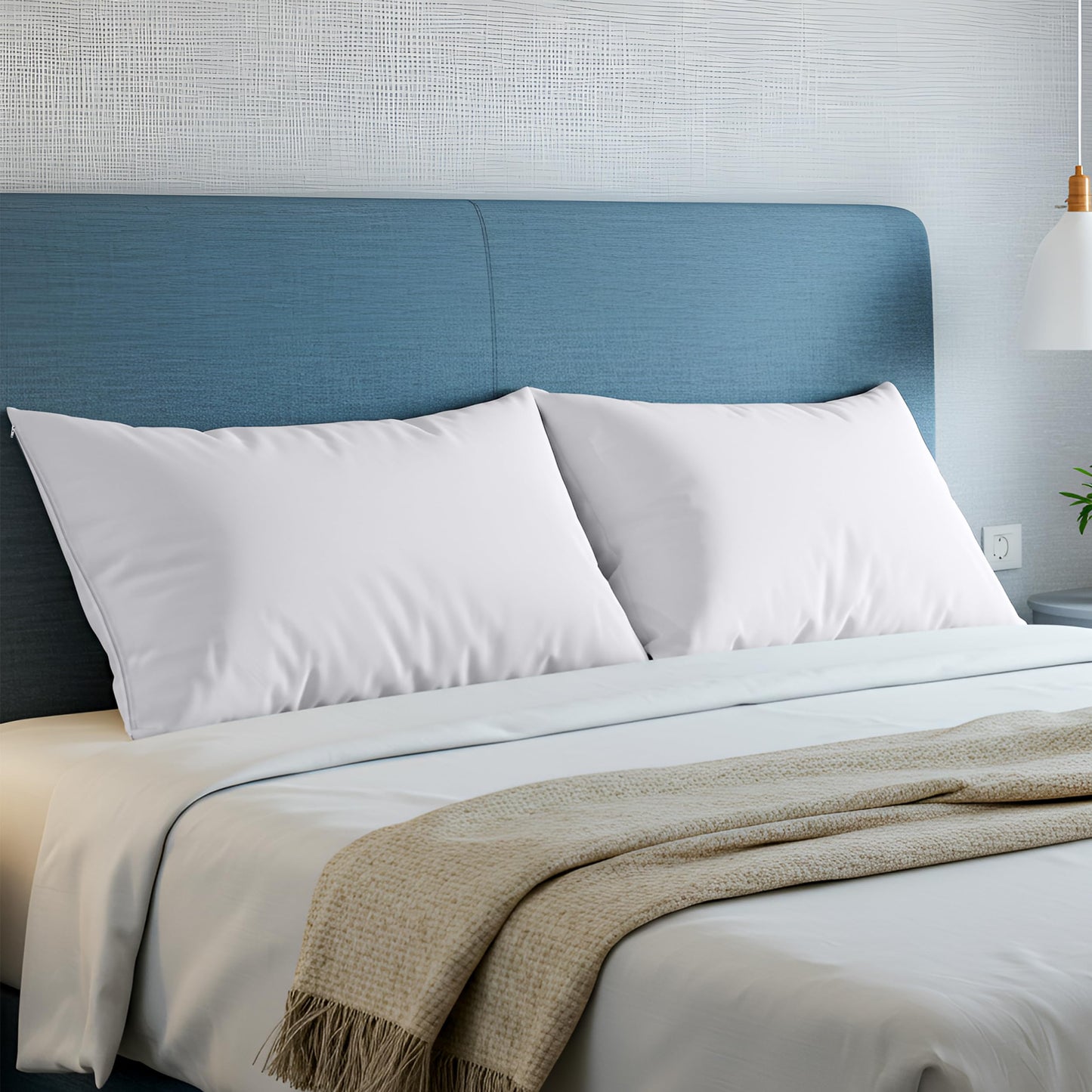 Utopia Bedding Set of 4 Waterproof Pillow Protectors with Zipper Queen Size (White), Ultra Soft Pillow Covers, Bed Bug and Dust Mite Proof Pillow Encasements, Moisture Wicking Pillow Cases ๐ All In One Marketplace Canada
