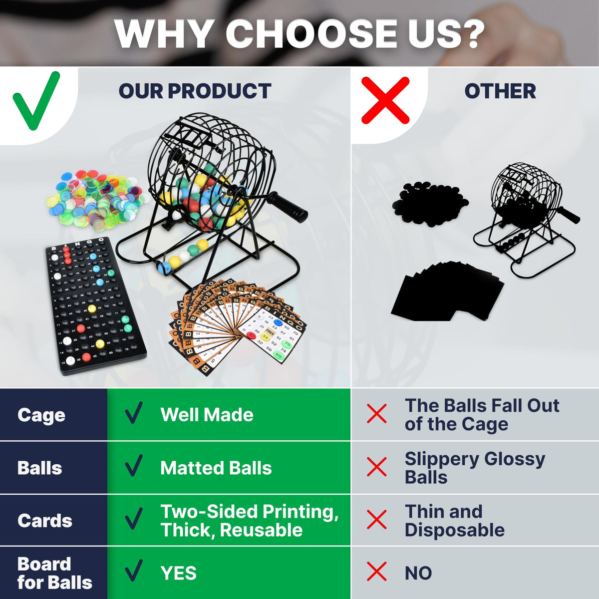 Queensell Bingo Game for Adults - Best Board Game With Metal Cage, Balls Set, and Cards - Family Game for Large Groups ๐ All In One Marketplace Canada