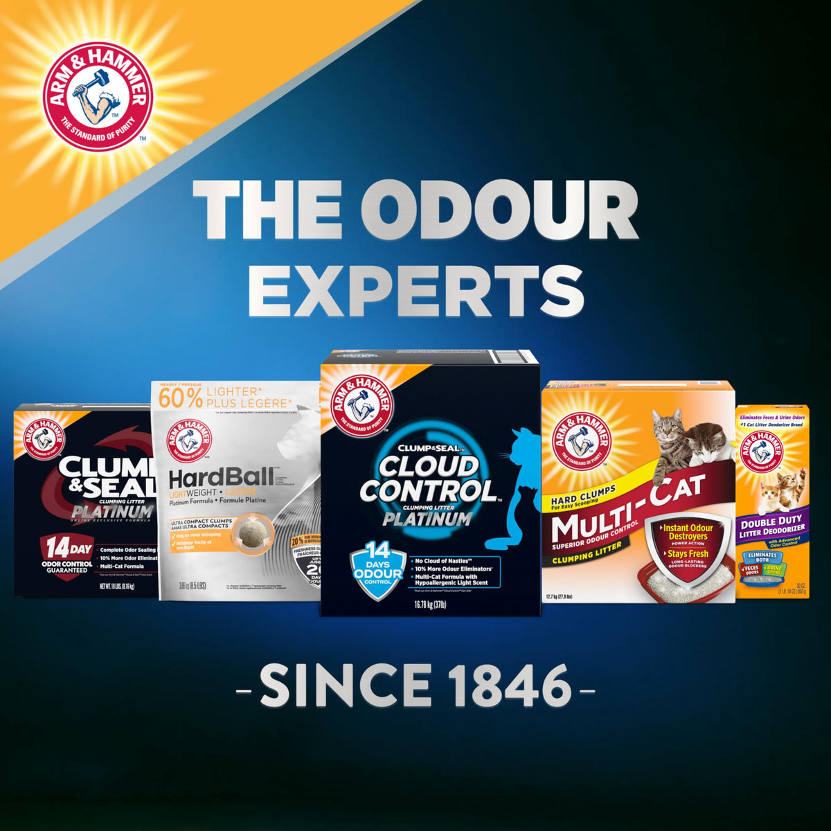 ARM & HAMMER Platinum Cat Litter Cloud Control, Extra Strength with 14 Days of Odour Control, Multi-Cat Clumping Cat Litter with Hypoallergenic Light Scent, Value Size 16.78kg (Pack of 1) ๐ All In One Marketplace Canada