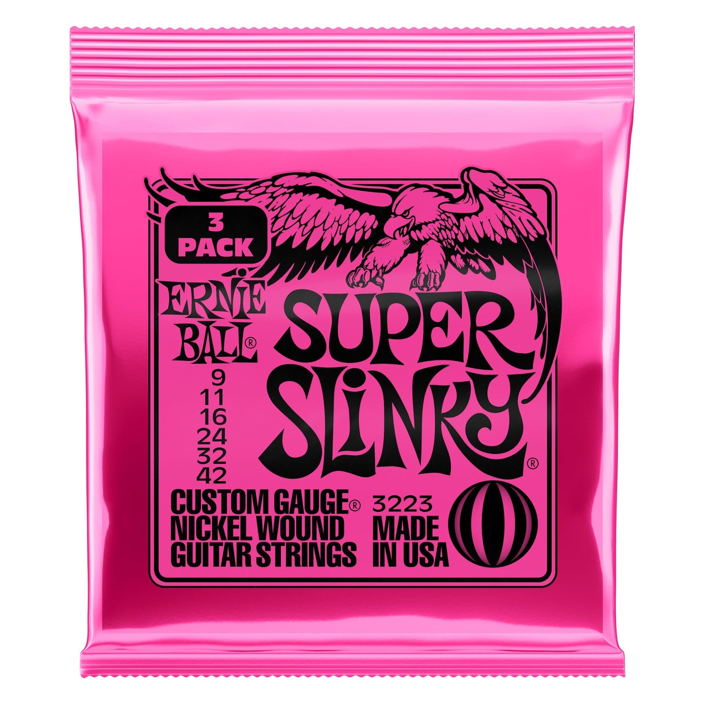 Ernie Ball Super-Slinky-Nickel-Wound-Electric-Guitar-Strings-3-pack,-9-42-Gauge-(P03223) ๐ All In One Marketplace Canada