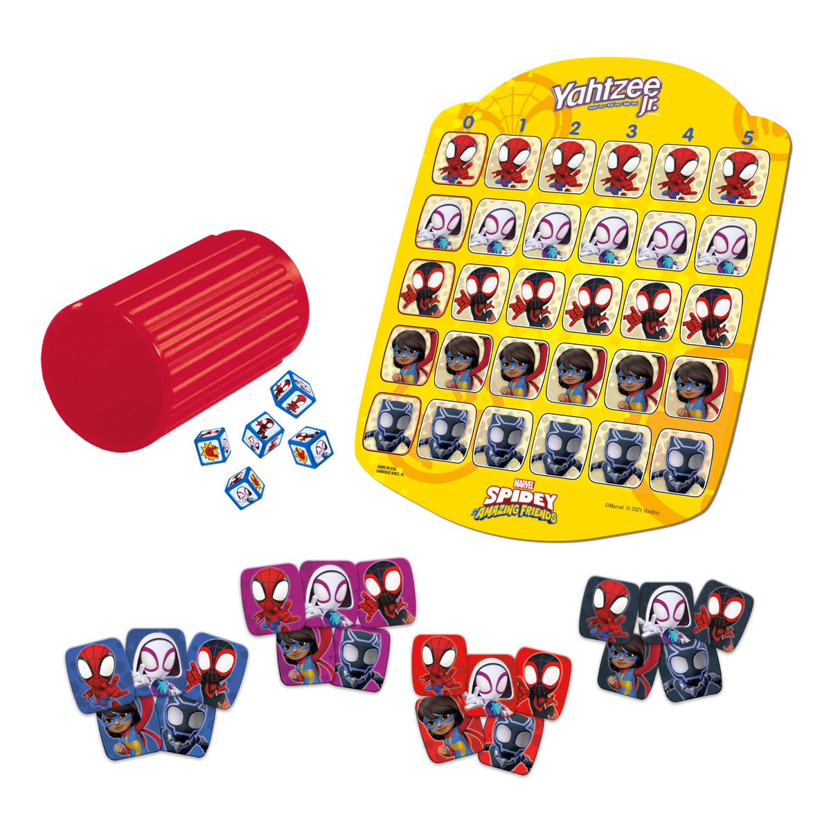 Hasbro Yahtzee Jr.: Marvel Spidey and His Amazing Friends Edition Board Game for Kids Ages 4 and Up, Counting and Matching Game for Preschoolers, English ๐ All In One Marketplace Canada