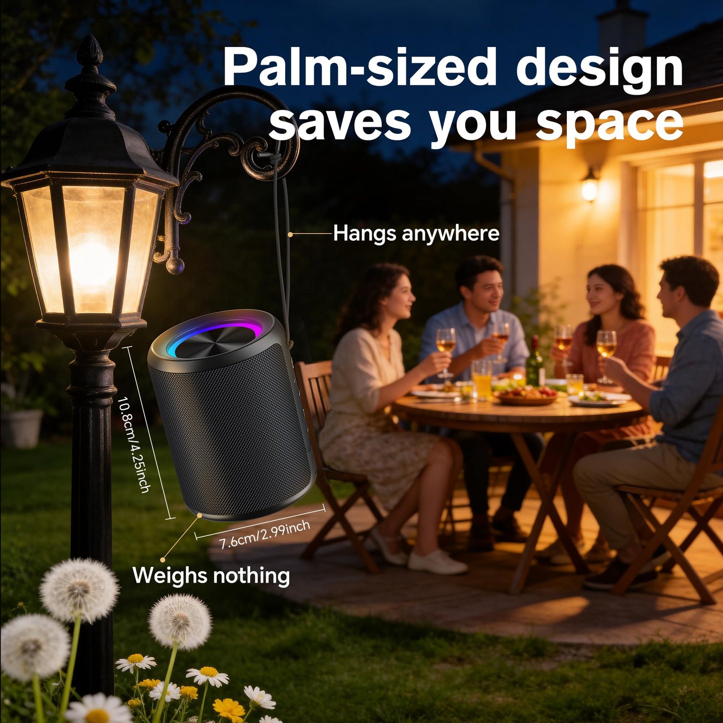 DUDGSIS Portable Bluetooth Speaker Wireless, IPX7 Waterproof Dustproof Mini Speakers, 20W Loud Bass Stereo, 15H Playtime, BT5.3 & TWS, RGB Light, for Outdoor/Shower/Home/Party, Stocking Stuffers 🍁 All In One Marketplace Canada