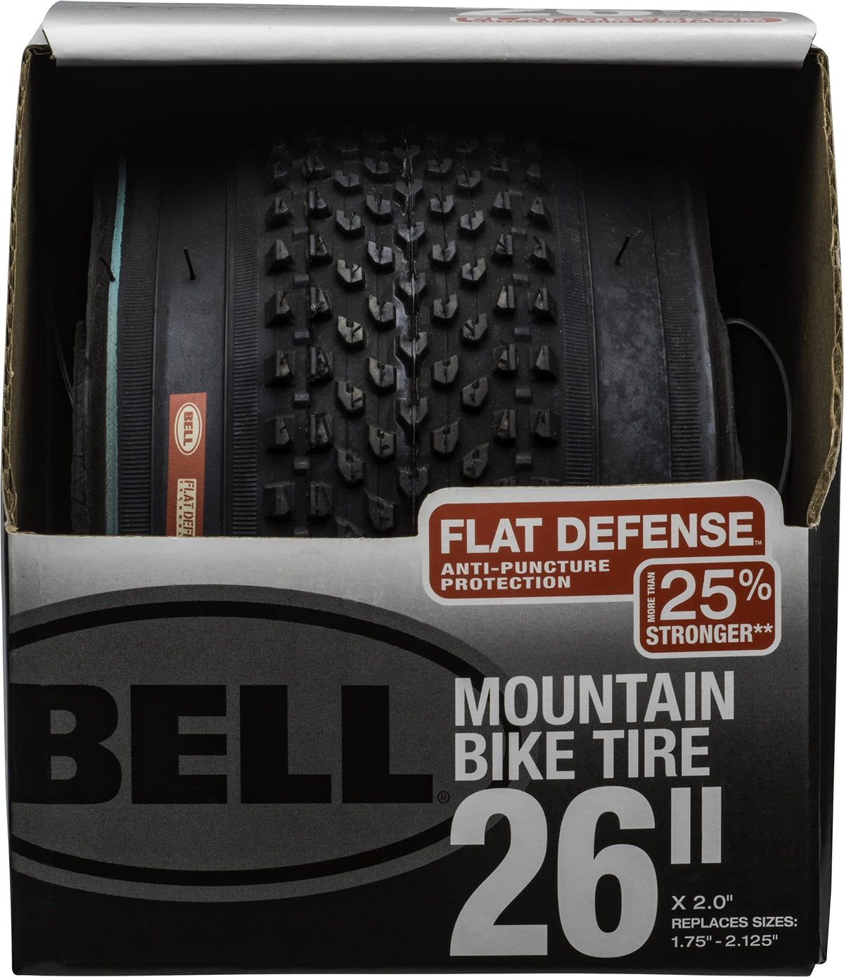 Bell 7091040 Flat Defense Mountain Bike Tire, 26" x 1.75-2.125", Black ๐ All In One Marketplace Canada