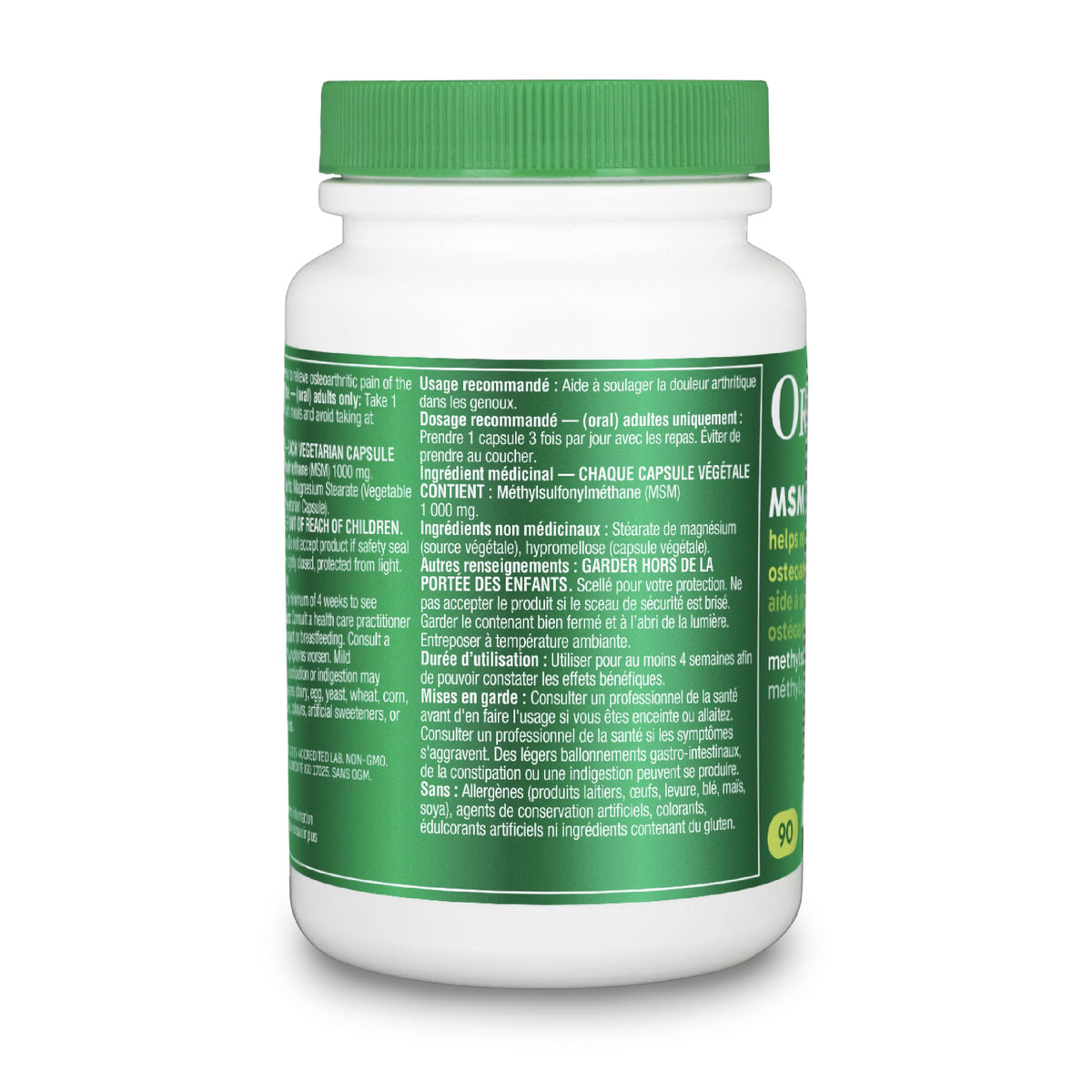 Organika MSM - Joint Support and Inflammation Relief Supplement | Supports Healthier Joints, Bones and Cartilage | Stronger Hair, Skin and Nails | Potent Antioxidant | 1,000mg of MSM - 90 vcaps ๐ All In One Marketplace Canada