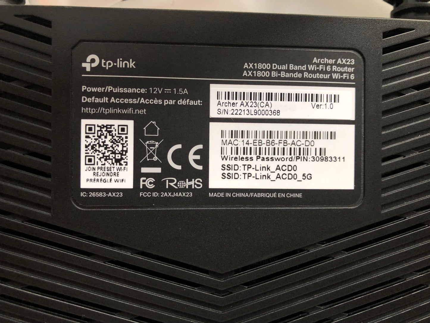 TP-Link AX1800 WiFi 6 Smart WiFi Router (Archer AX23) - Dual Band Gigabit Wireless Internet Router, OFDMA, Parental Controls, Long Range Coverage ๐ All In One Marketplace Canada