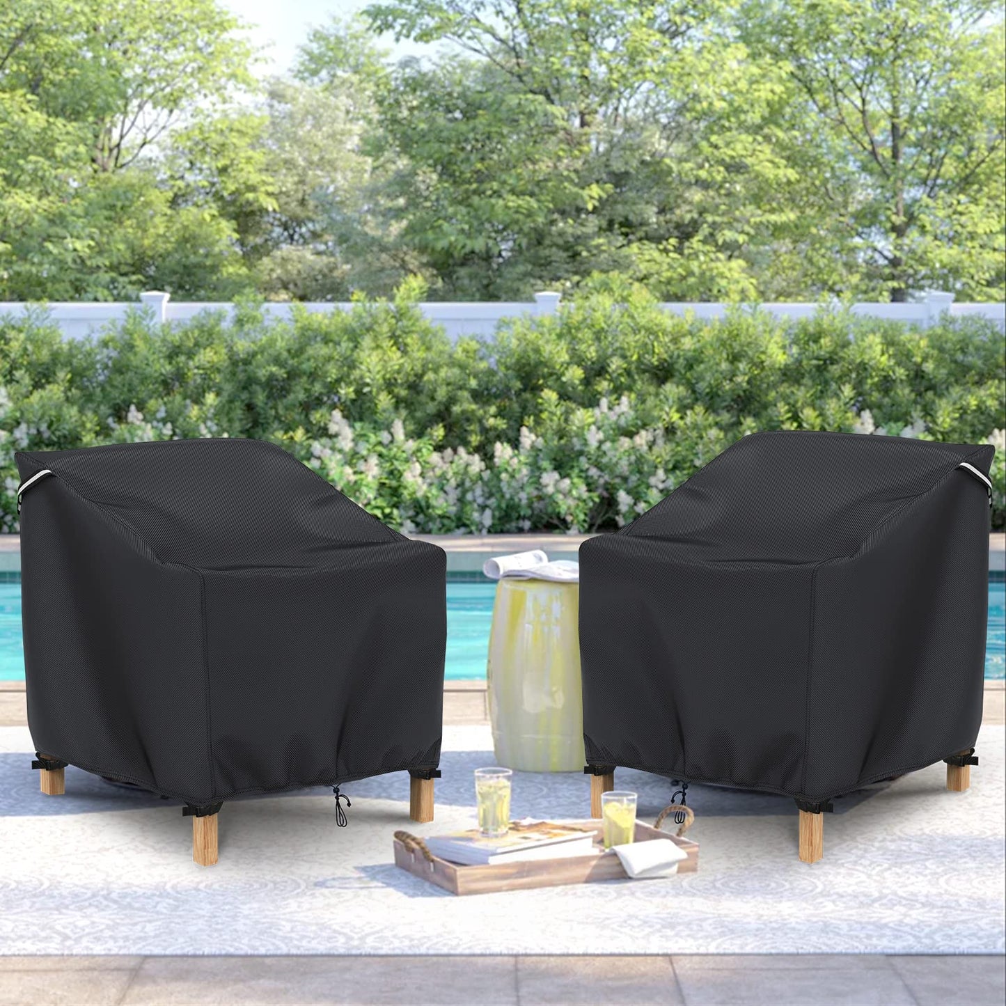 Gasadar Patio Chair Cover-2 Pack, Heavy Duty Waterproof UV Resistant Anti-Fading Chair Covers for Lawn Outdoor Furniture Chairs,35"W x 38"D x 31"H π All In One Marketplace Canada