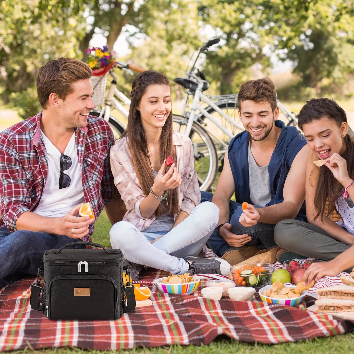 Lifewit Insulated Lunch Bag for Men, Reusable Lunch Box Women, Portable Cooler Freezable Soft Tote Bag Leakproof with Adjustable Shoulder Strap for Adult/Kid for Work/Picnic/School,Black 9L ๐ All In One Marketplace Canada