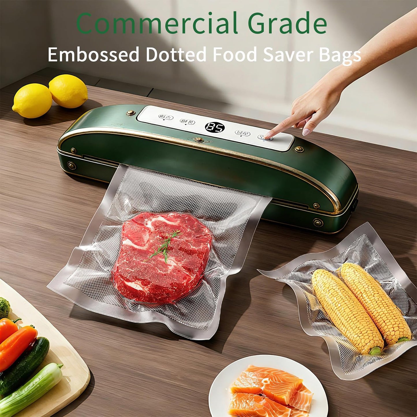 300 Count Vacuum Sealer Bags - Food Saver Bag (8x12,7x10,6x8) Precut Quart for Vacuum Seal, Meal Prep,Sous Vide, BPA Free, Heavy Duty, Commercial Grade Freezer Bags 🍁 All In One Marketplace Canada