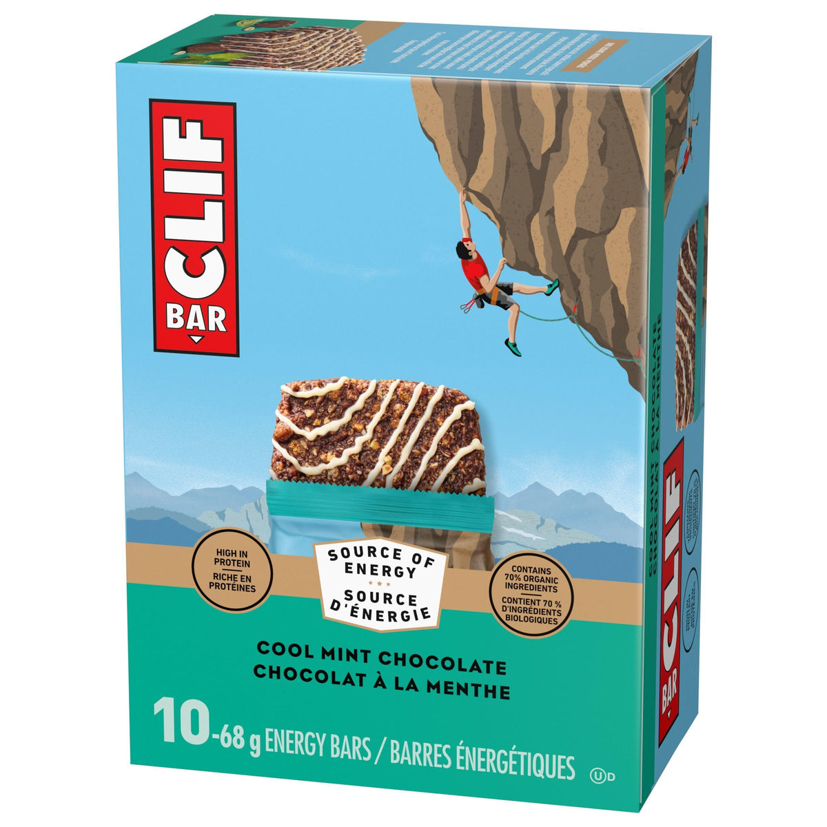 Clif Bar Energy Bars, Cool Mint Chocolate, Snacks, 680 g (Pack of 10) ๐ All In One Marketplace Canada