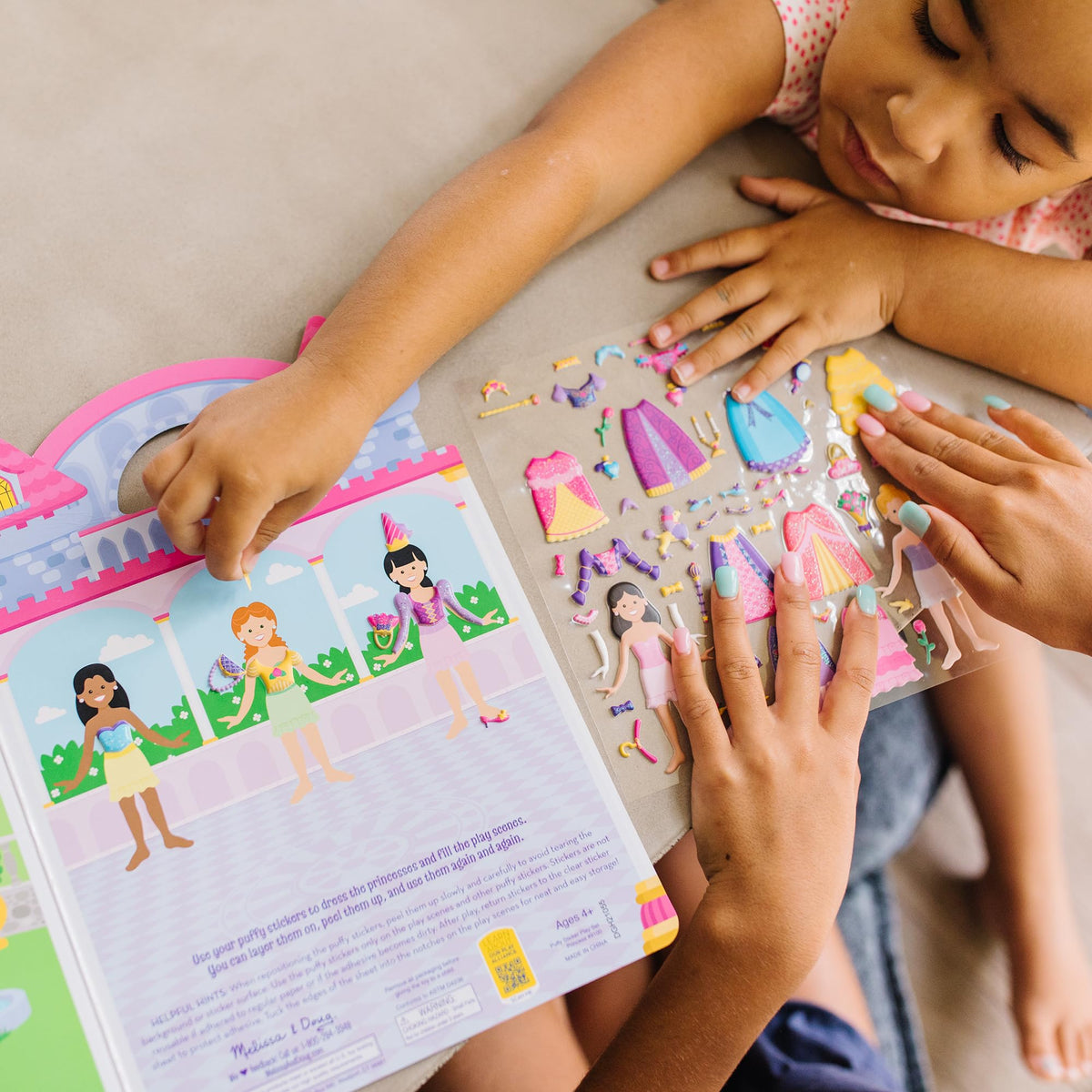 Melissa & Doug Puffy Sticker Play Set โ Princess, 67 Reusable Stickers with 2 Fold-Out Scenes, Restickable Fashion Activity Book, Mess Free Travel Toys for Kids Ages 4+ ๐ All In One Marketplace Canada