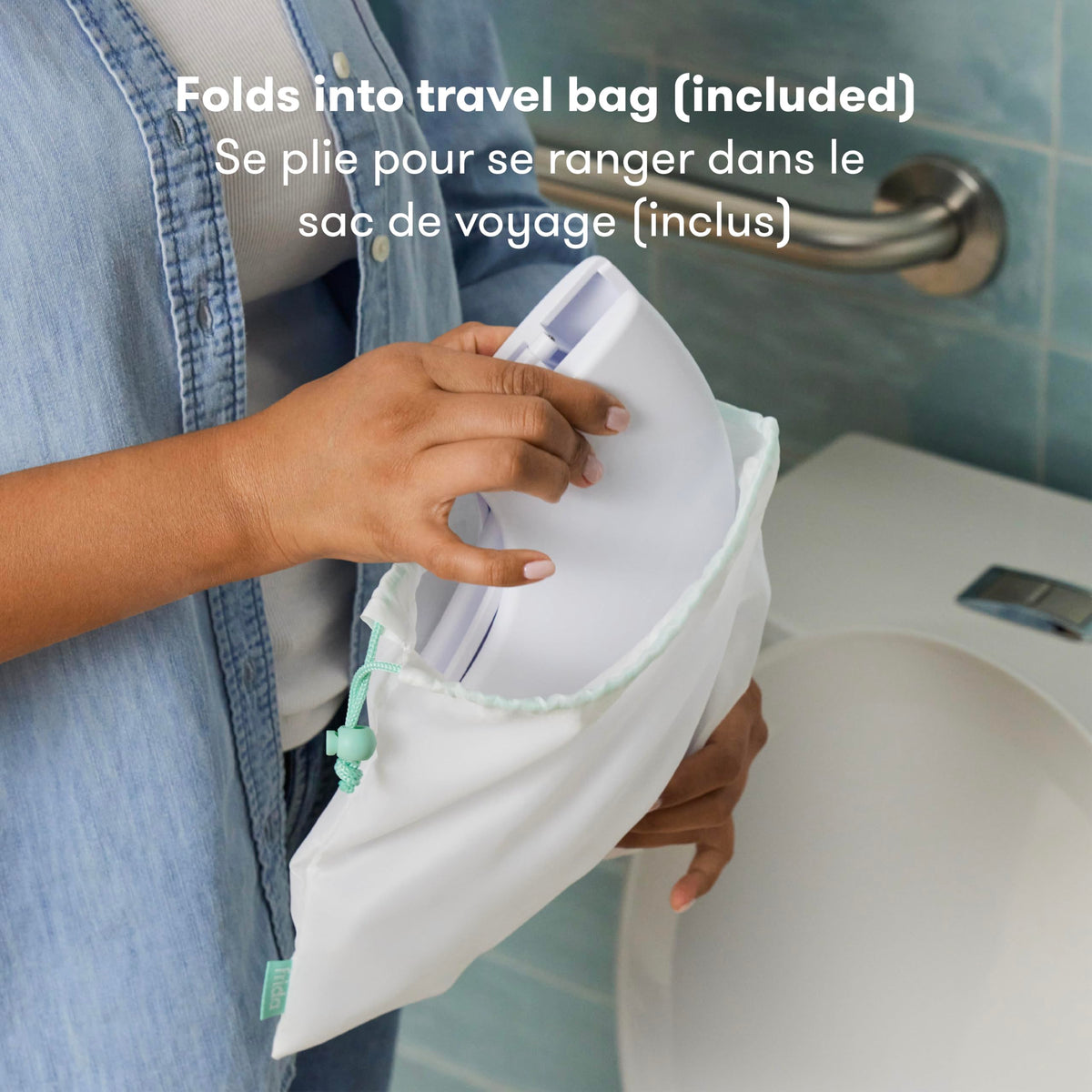 Frida Baby Fold-and-Go Potty Seat for Toilet, Foldable Travel Potty Seat for Toddler, Fits Round & Oval Toilets, Non-Slip Base, Handles, Includes Free Travel Bag ๐ All In One Marketplace Canada