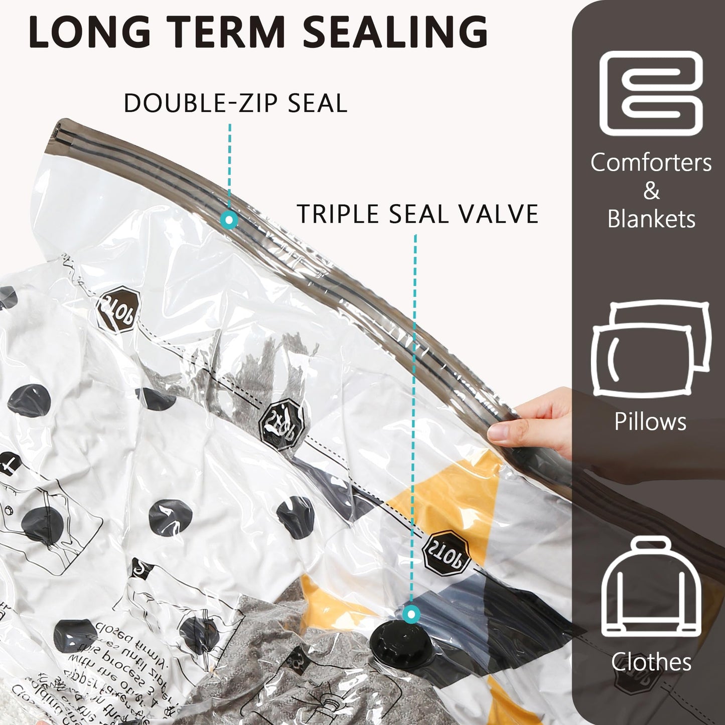 Vacuum Storage Bags 20 Combo, Space Saver Bags with Travel Electric Pump, Compression Airtight Sealer Bags for Clothes, Bedding, Pillows, Comforters, Blankets ๐ All In One Marketplace Canada