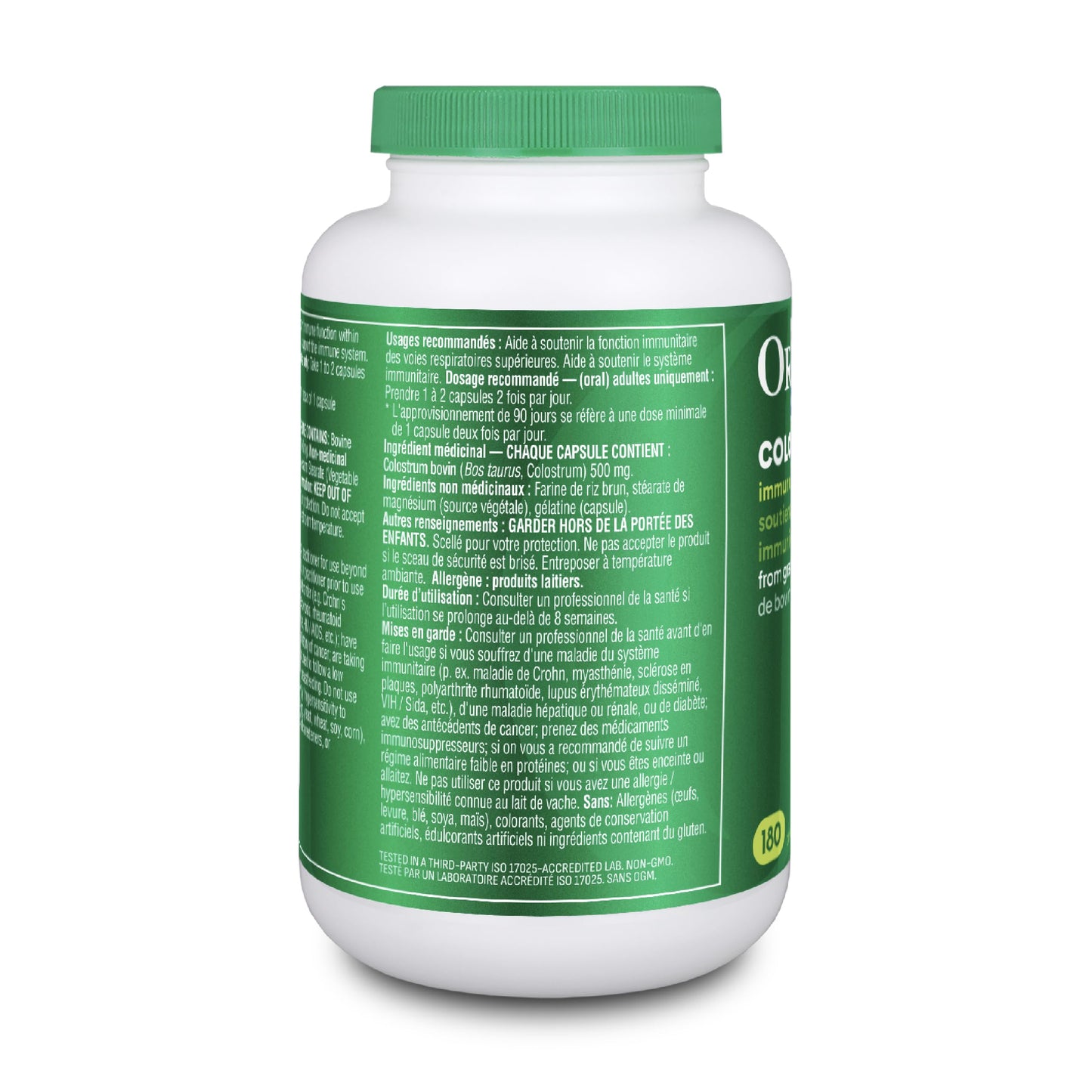 Organika Canadian-Made Colostrum (Bovine)- Immune Support, Grass-Fed- 180caps ๐ All In One Marketplace Canada