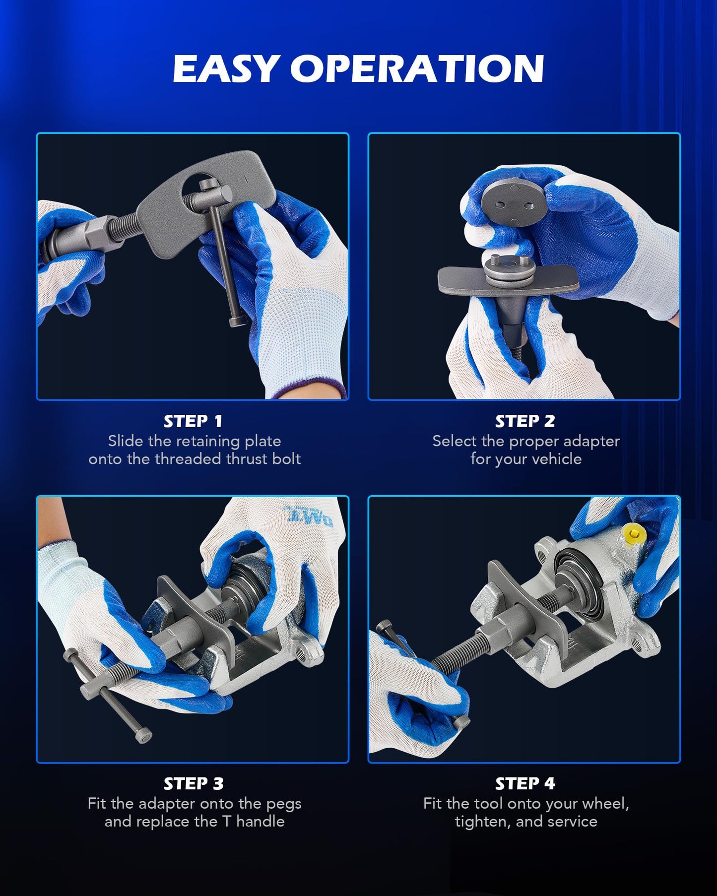 Orion Motor Tech 24pc Brake Caliper Compression Tool Set, Heavy Duty Brake Piston Compressor and Wind Back Tool Kit for Brake Pad Replacement, Universal Disc Brake Caliper Set with Blue Case ๐ All In One Marketplace Canada