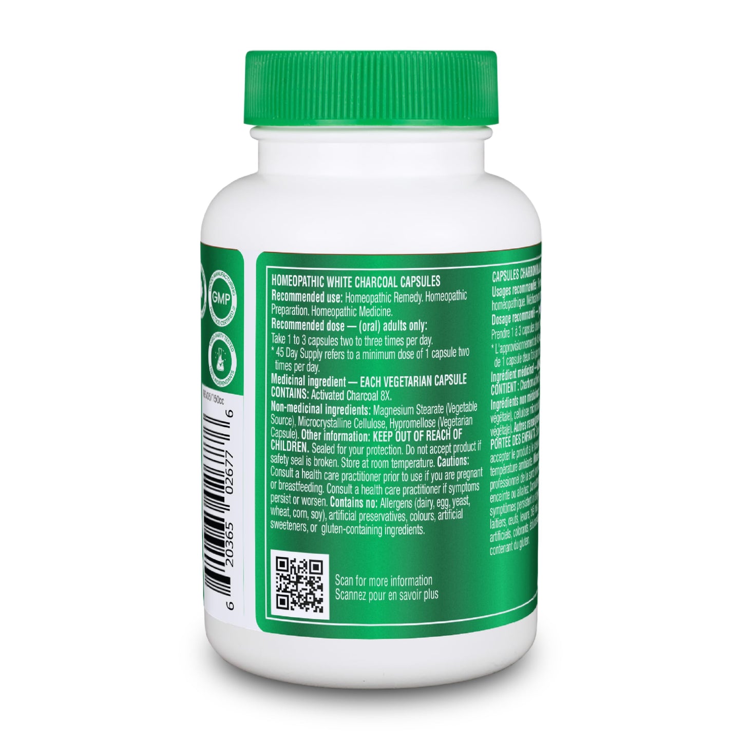 Organika Canadian-Made Activated Charcoal - Homeopathic Charcoal, Digestive Support, Detox, Gas and Bloating Support- 90vcaps ๐ All In One Marketplace Canada
