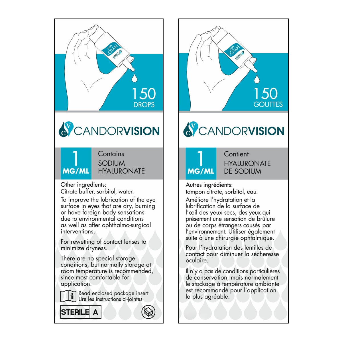 CandorVision HYLO® mini Preservative-Free Lubricating Eye Drops (150 Drops, 5ml), Immediate Long-lasting Dry Eye Relief, High Quality Sodium Hyaluronate, 6-Month Sterility, Contact Lens Compatible 🍁 All In One Marketplace Canada