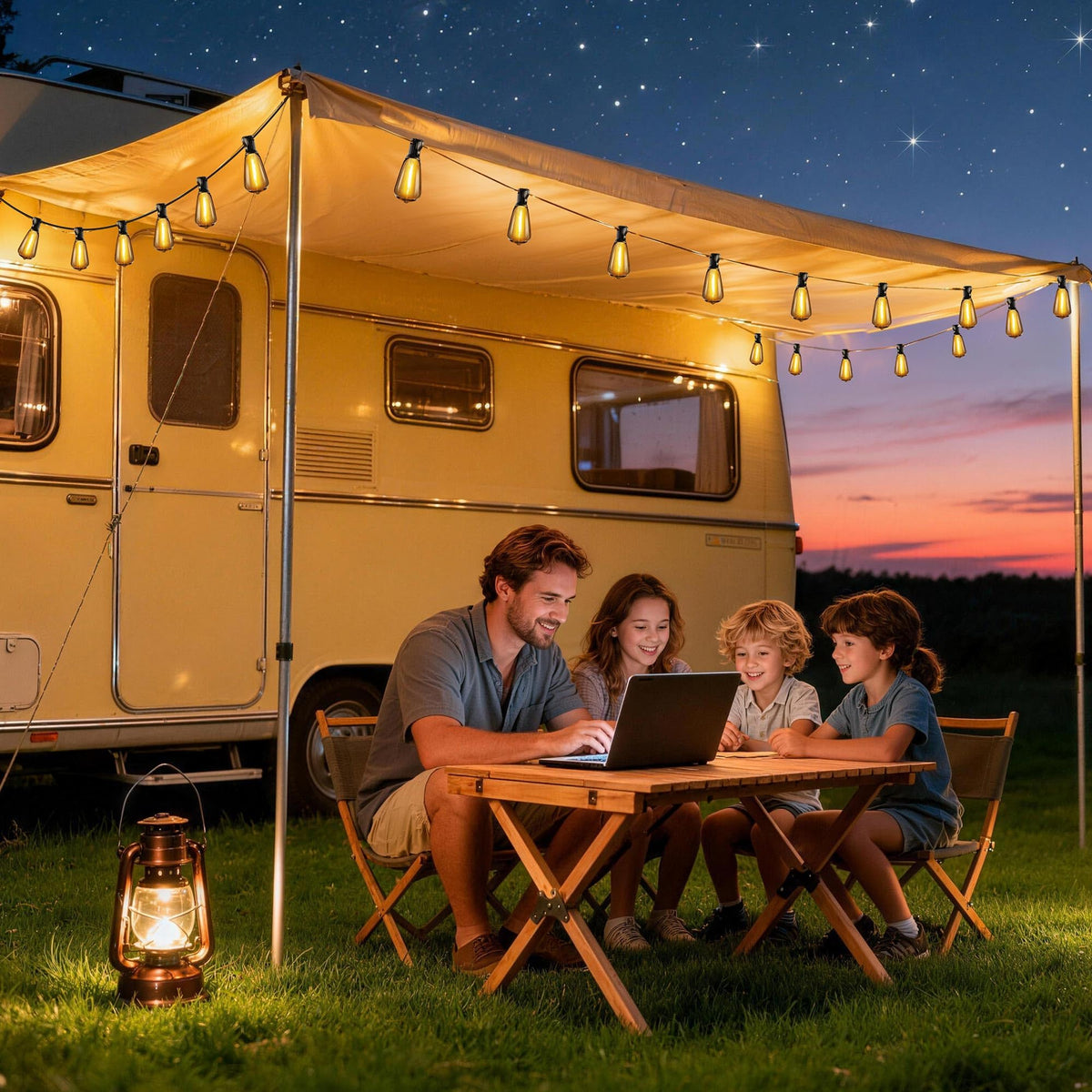 Lomotech Solar String Lights Outdoor Waterproof, 50FT 17+2 LED Shatterproof ST38 Bulbs, Solar String Lights with Remote & Timer, USB & Solar Powered Patio Lights for Outside Backyard Garden Porch š All In One Marketplace Canada
