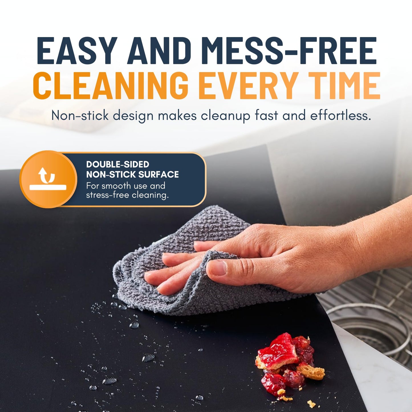 Oven Liners for Bottom of Oven - 2 Pack Large Heavy Duty Mats, 17”x25” Non-Stick Reusable Liner for Electric, Gas, Toasters, Grills - BPA & PFOA Free Kitchen Accessory to Keep It Clean (Black) 🍁 All In One Marketplace Canada