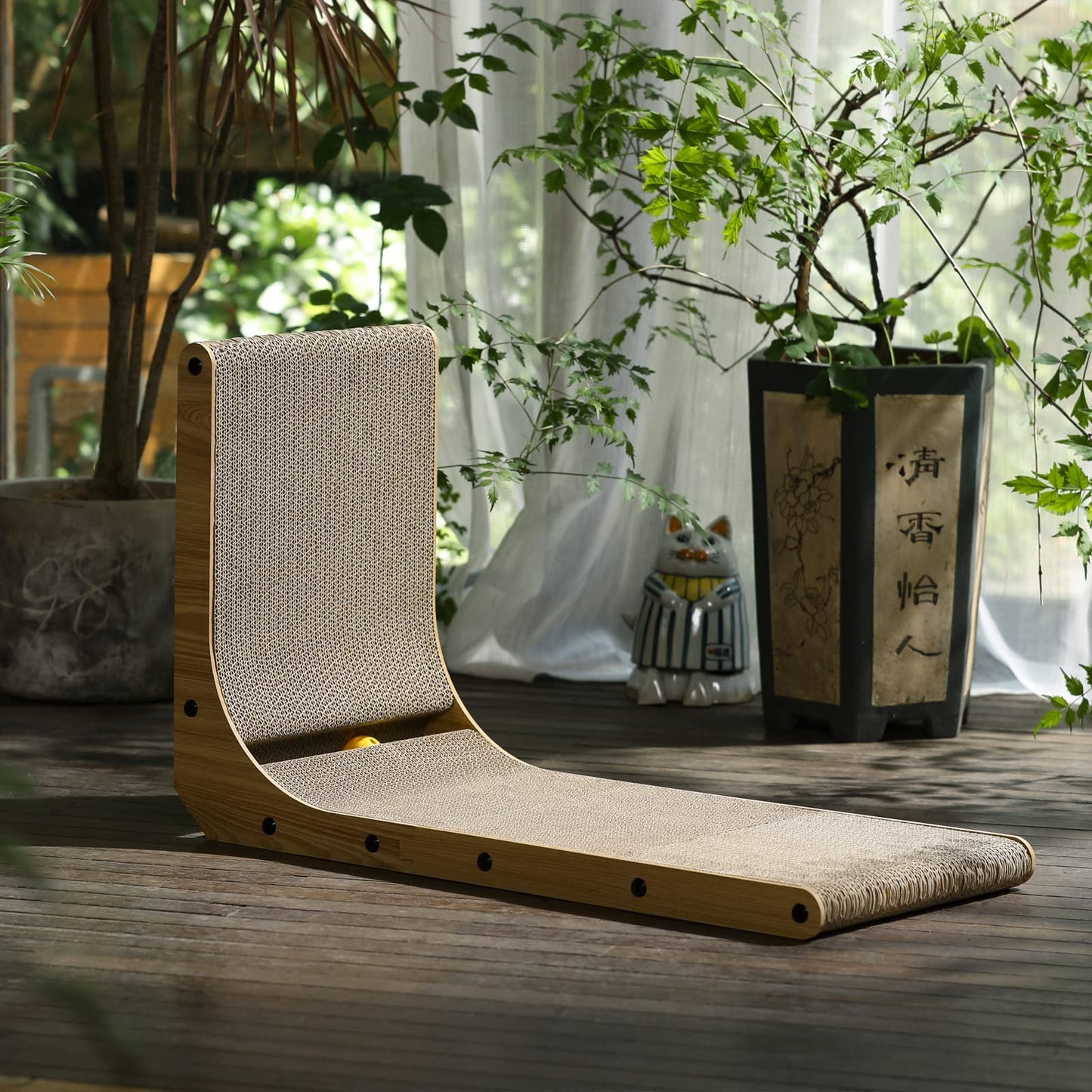 FUKUMARU Cat Scratcher, 68 CM L Shape Cat Scratch Pad Wall Mounted, Cat Scratching Cardboard with Ball Toy for Indoor Cats, Large Size ๐ All In One Marketplace Canada
