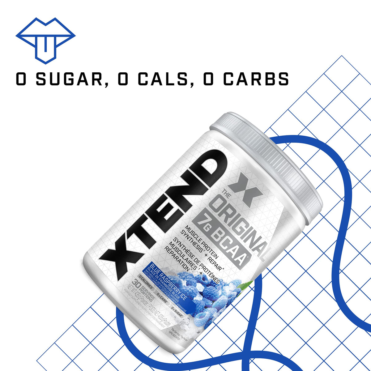 Scivation XTEND Original BCAA Powder | Sugar Free Post Workout Muscle Recovery Drink with Amino Acids | 7g BCAAs for Men & Women | 30 Servings, Blue Raspberry Ice ๐ All In One Marketplace Canada
