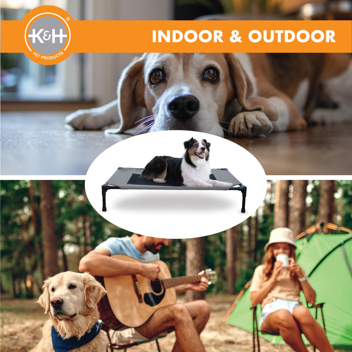 K&H Pet Products Outdoor Elevated Dog Cot, Breathable Cooling Elevated Cot Hammock Pet Bed for Large Dogs, Washable Mesh Cover, Raised Metal Frame, Collapsible, Portable - Large 42 X 30in Gray ๐ All In One Marketplace Canada